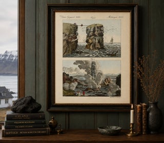 Original Antique Print of Iceland Geyser, Hekla and Orkney Bird Catchers, 1802, view 10