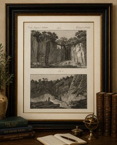 Original Antique Print of Mountain Roads and Rock-Cut Passes by Bertuch, c. 1800