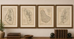 Set of Four Antique Maps of Caribbean Islands by Bryan Edwards, 1818