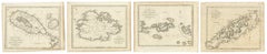 Antique Caribbean Maps of St. Kitts, Antigua, Virgin Islands & Tobago, 1818