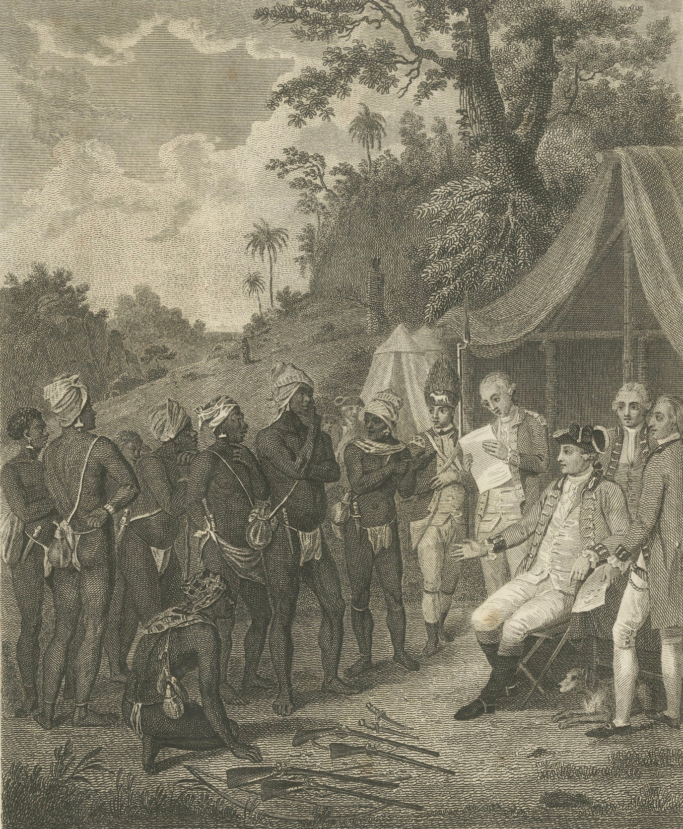 Jamaican Maroons, Antique Caribbean Engraving after Brunias, 1818