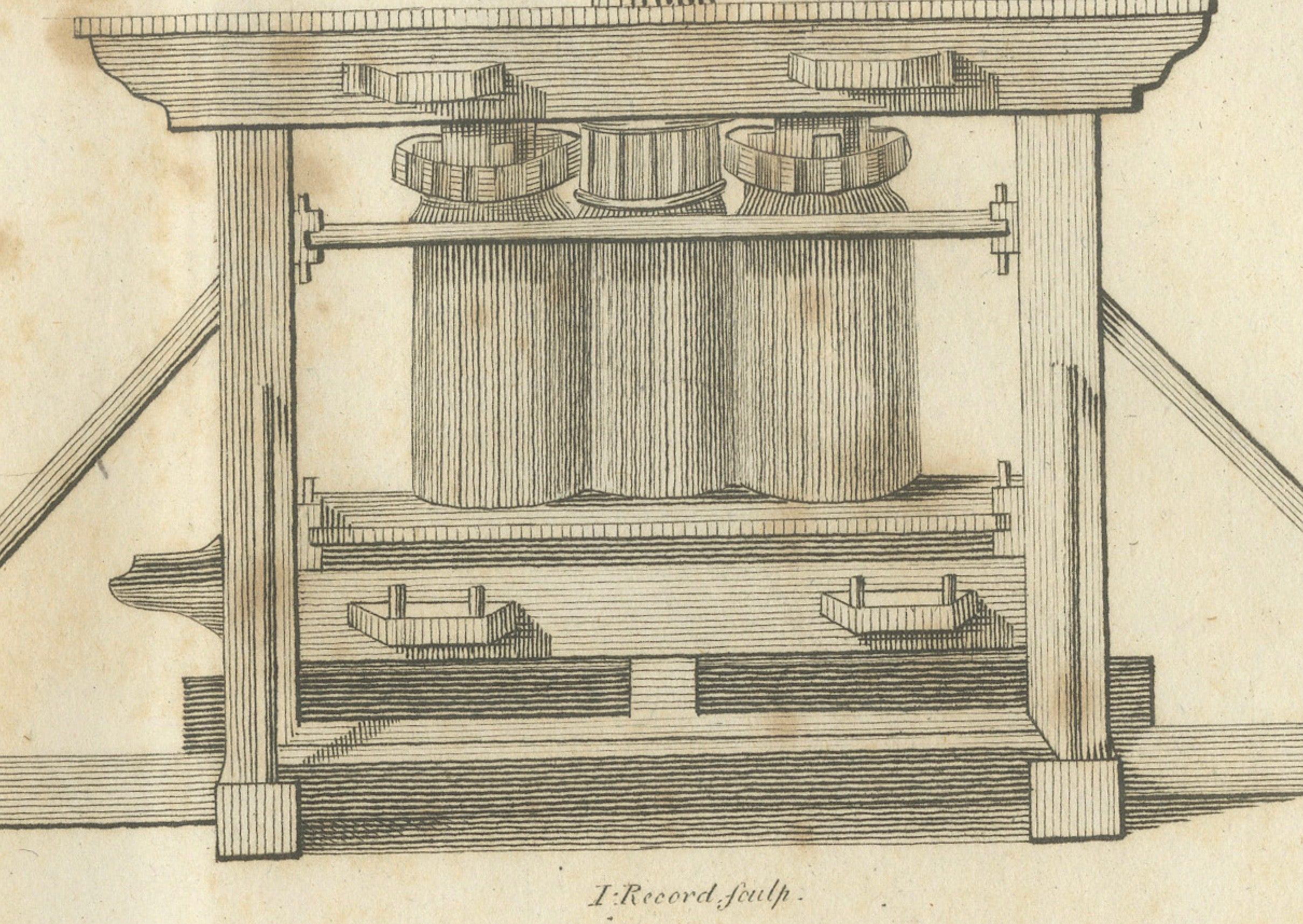 Antique Jamaican Sugar Mill Engineering Engraving, Bryan Edwards, 1818