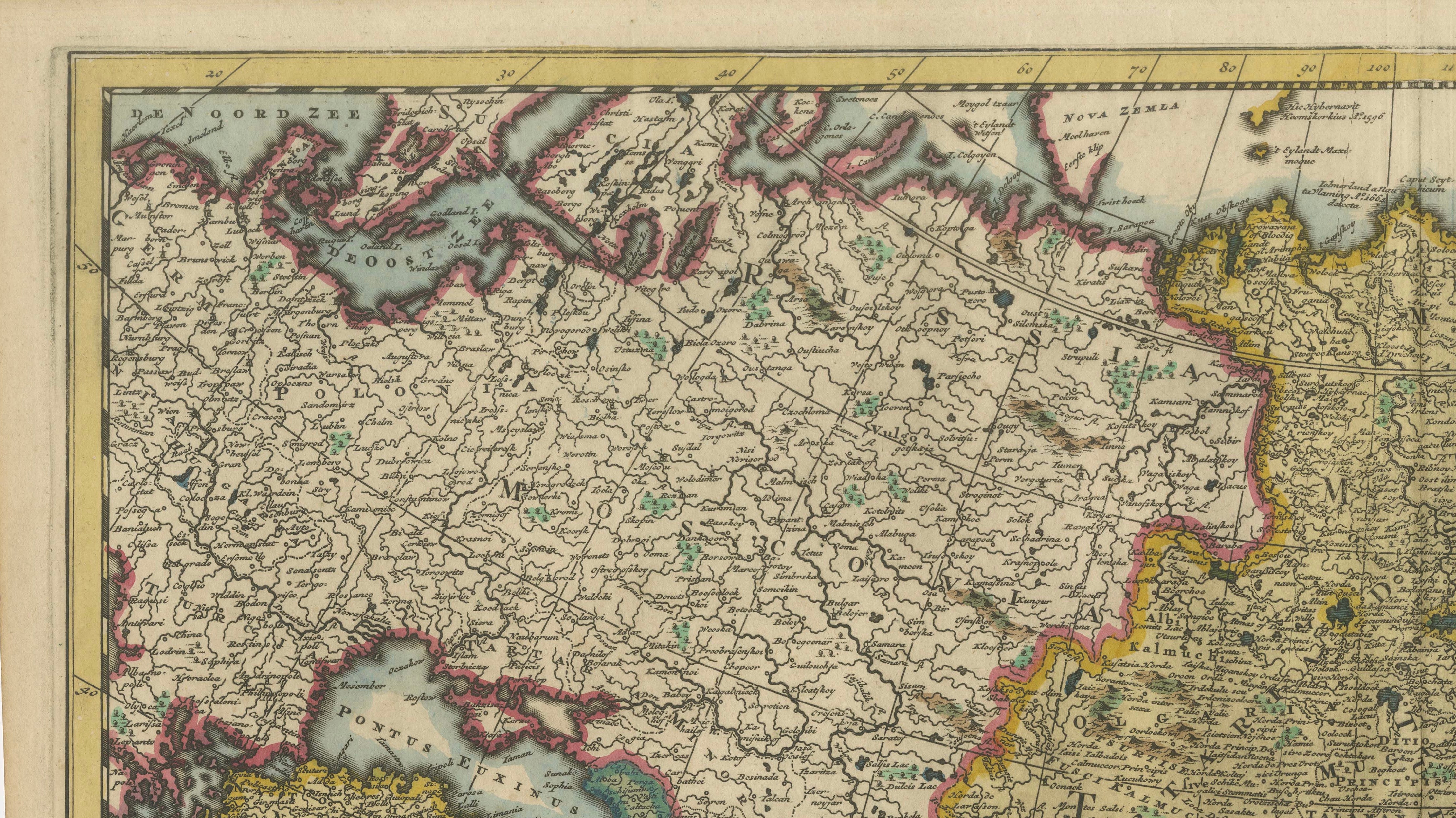 Decorative Antique Map of Asia and the East Indies, circa 1720