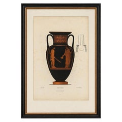Antique Greek Amphora & Classical Pottery Lithograph, 1883