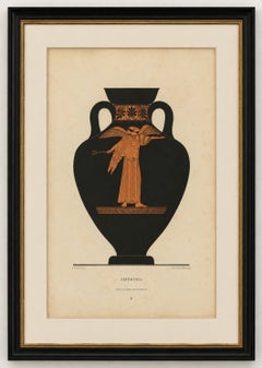 Antique Greek Amphora with Winged Nike Color Lithograph, 1883