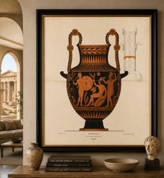 Large Antique Greek Amphora Chromolithograph, Genick, 1883