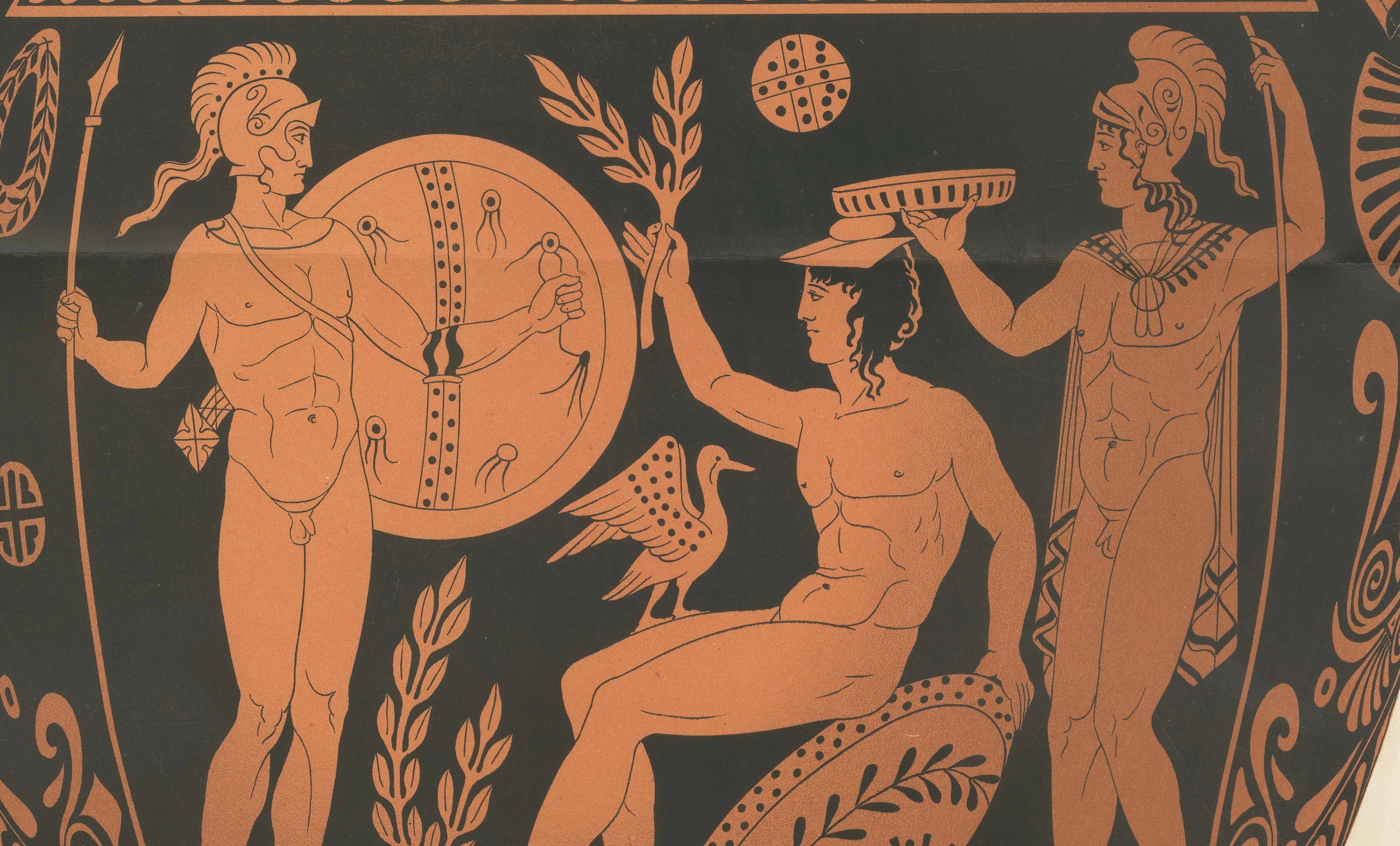 Large Antique Greek Amphora Chromolithograph, Genick, 1883