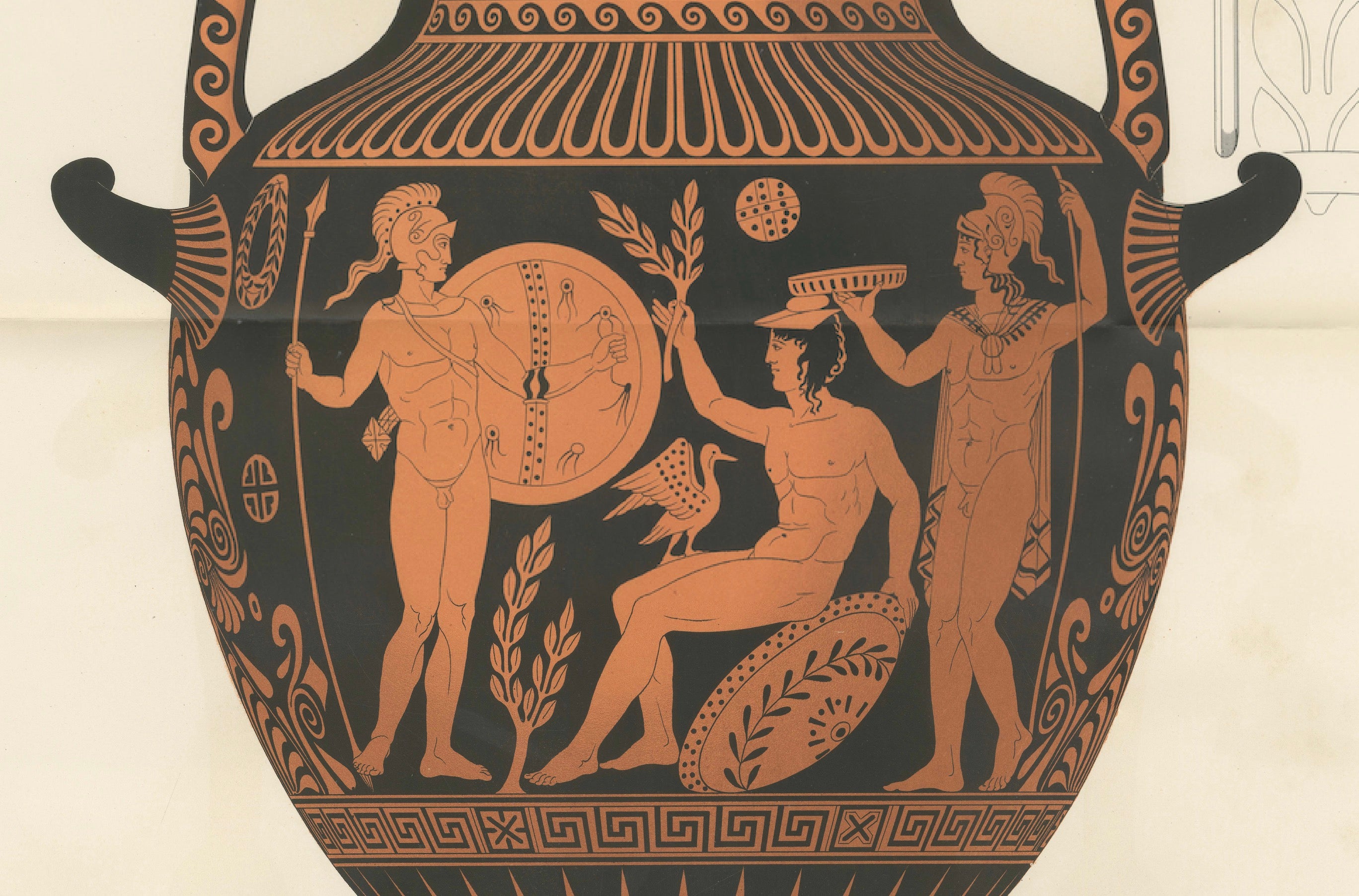 Large Antique Greek Amphora Chromolithograph, Genick, 1883