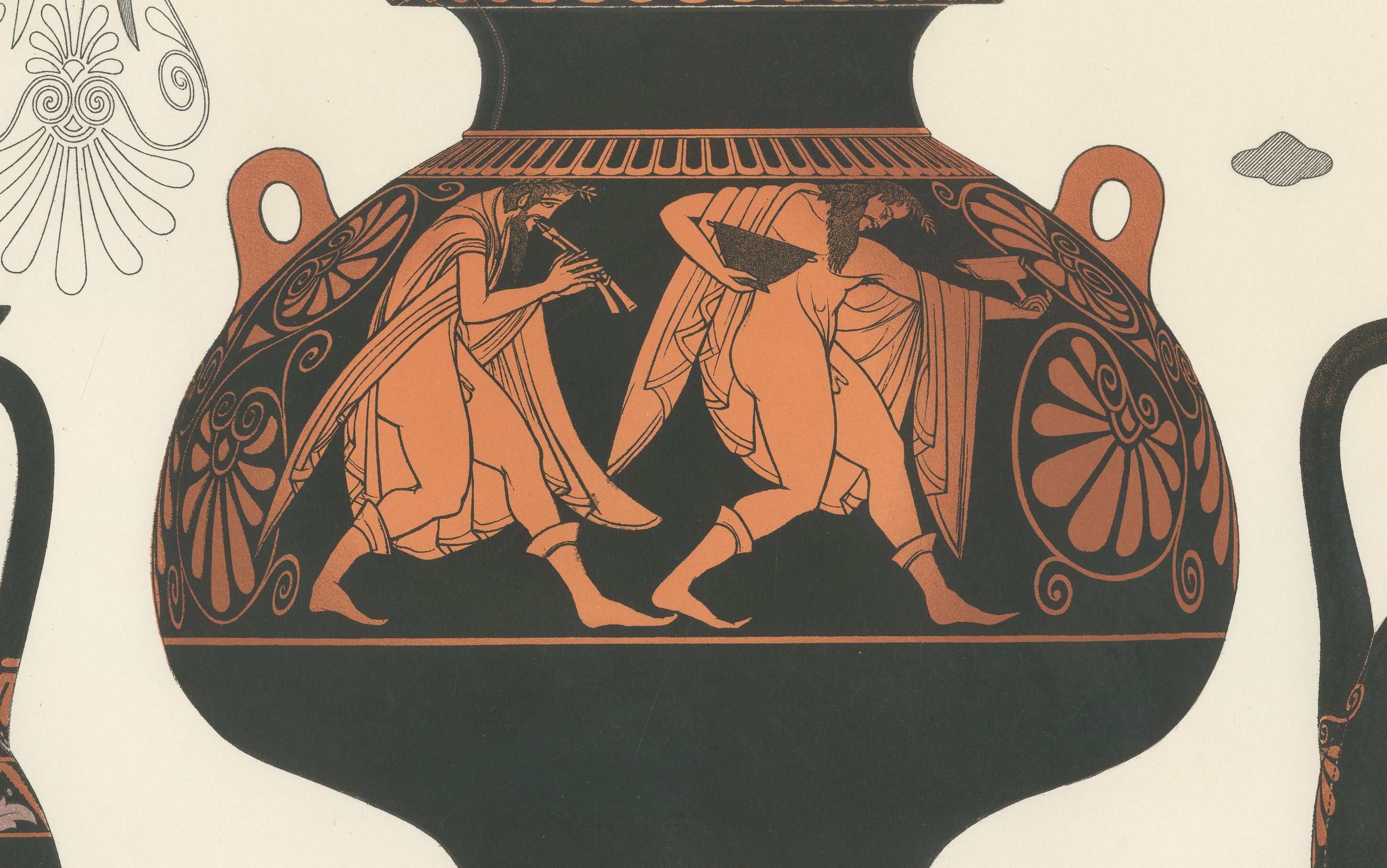 Antique Greek Vases, Cooling Vessel & Amphorae Lithograph, 1883