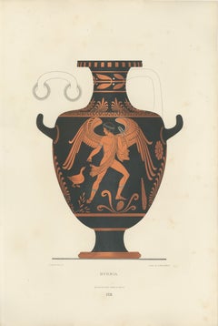 Antique Greek Hydria with Winged Nike Color Lithograph, 1883