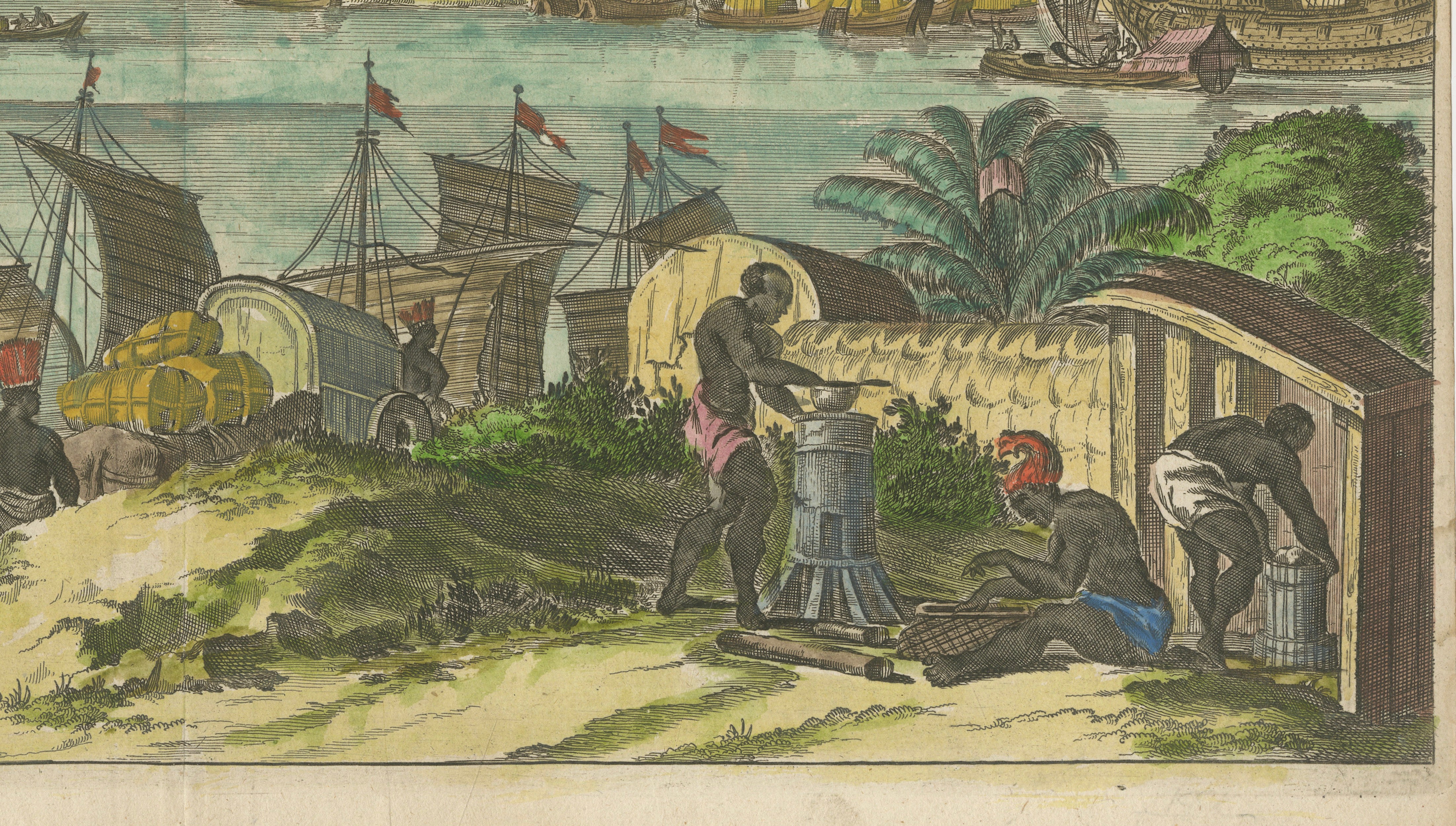 Rare 17th Century View of St. Augustine Florida, Hand-Colored, 1671