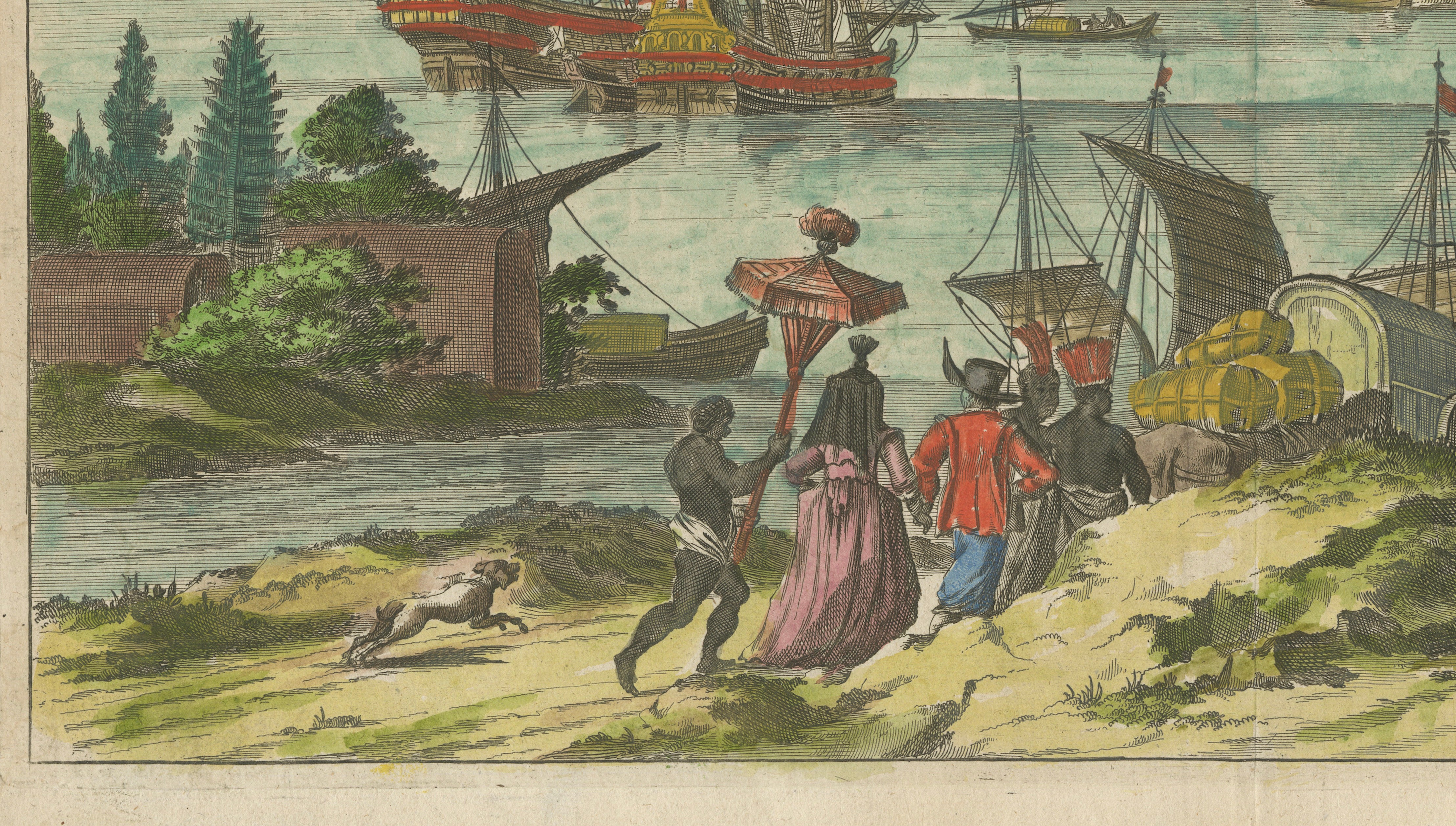 Rare 17th Century View of St. Augustine Florida, Hand-Colored, 1671