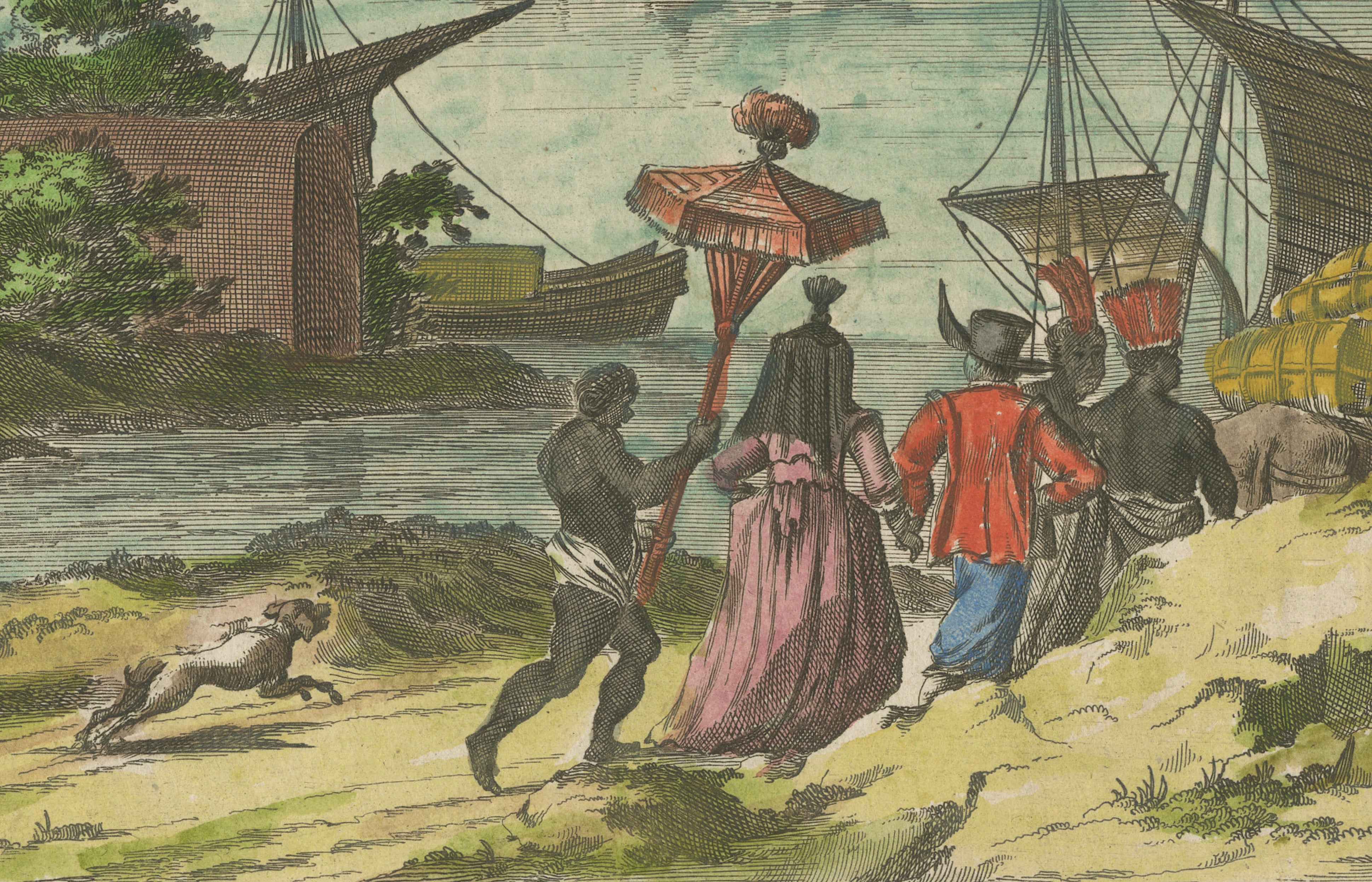 Rare 17th Century View of St. Augustine Florida, Hand-Colored, 1671