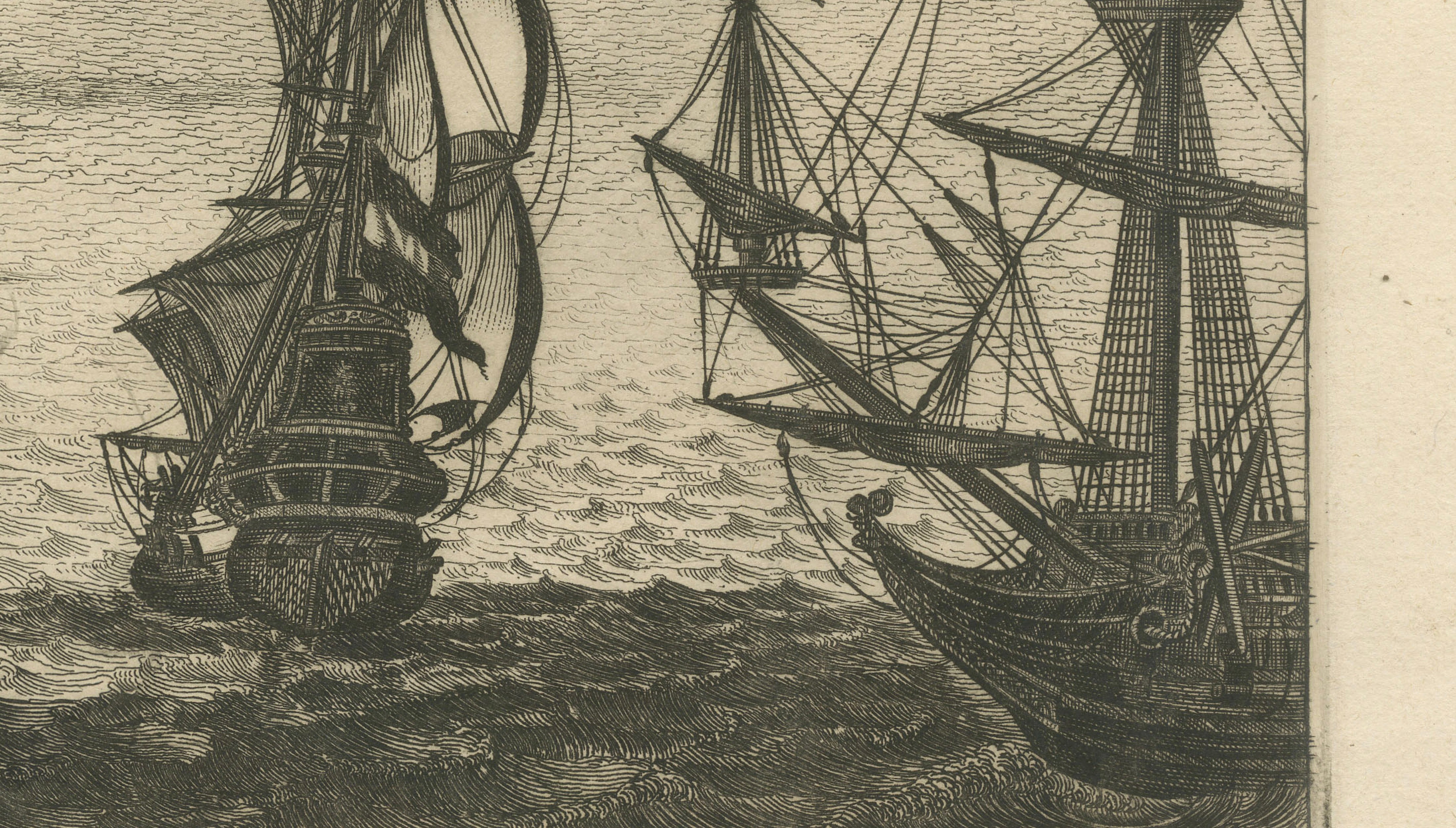 Rare View of Olinda Pernambuco Brazil and Dutch Fleet, 1671