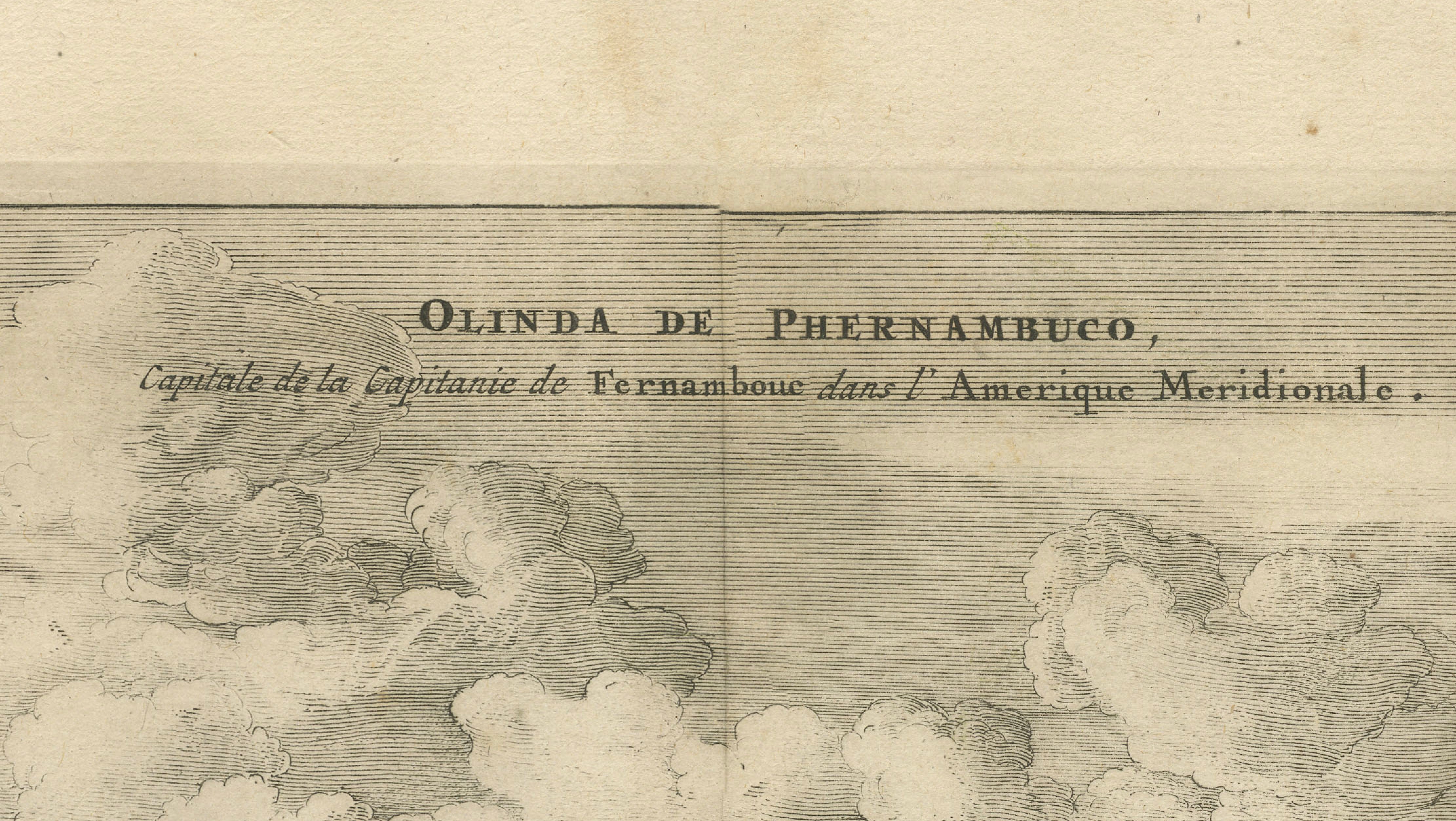 Rare View of Olinda Pernambuco Brazil and Dutch Fleet, 1671