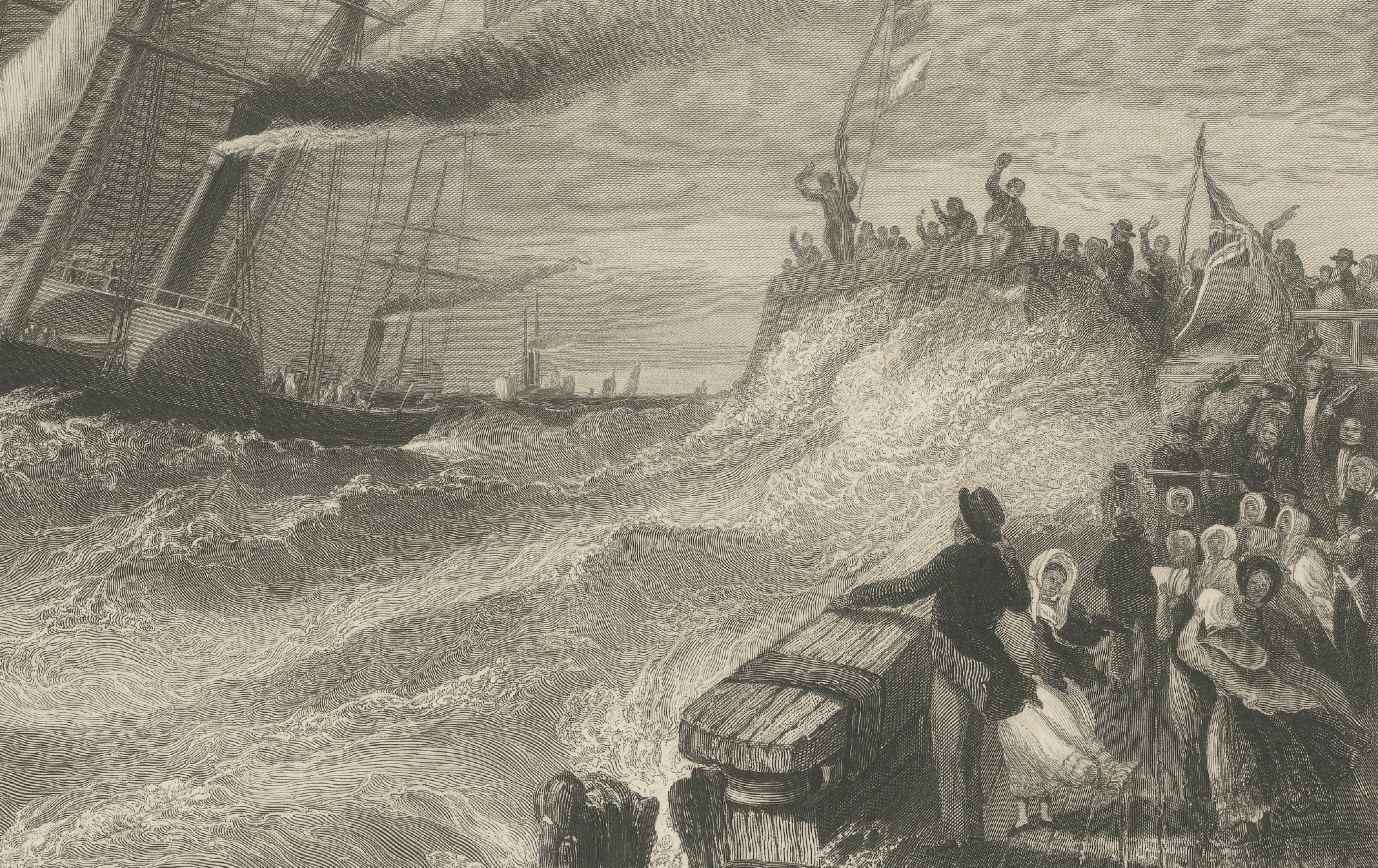 Prince Albert Landing at Dover – Royal Maritime Engraving, c.1840