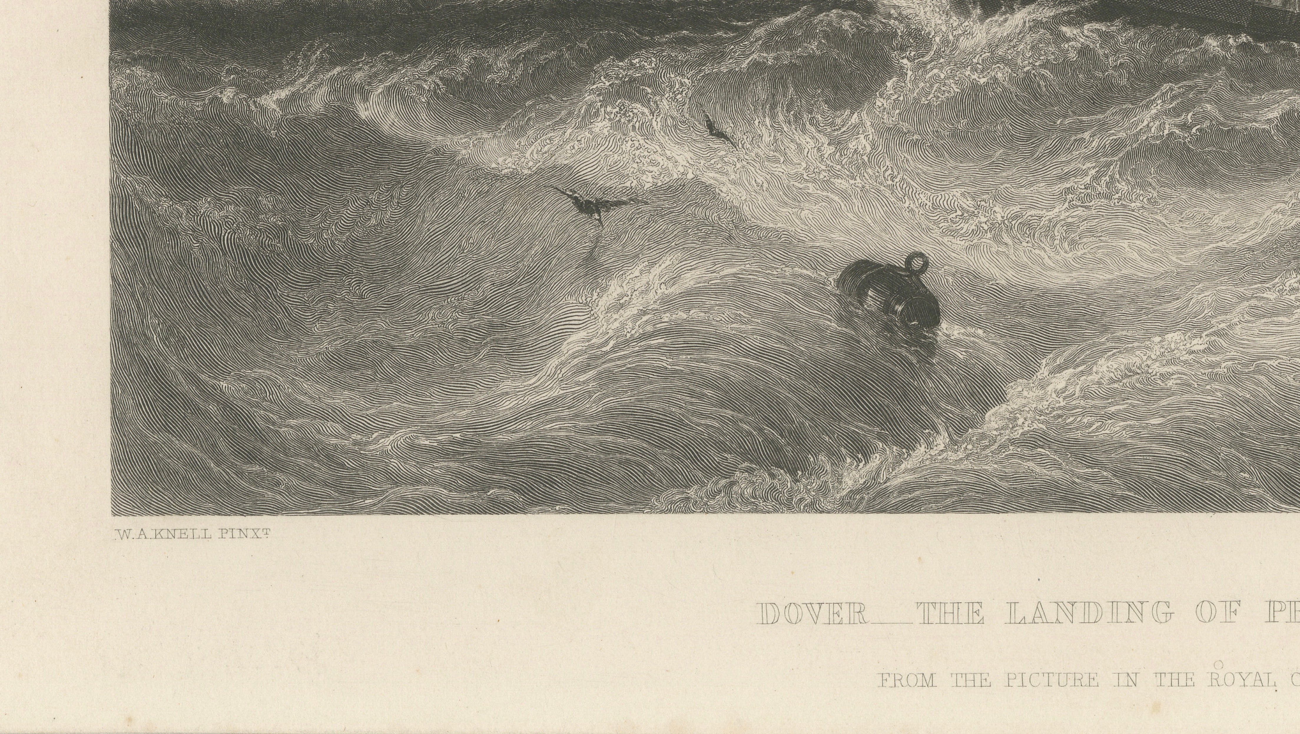 Prince Albert Landing at Dover – Royal Maritime Engraving, c.1840