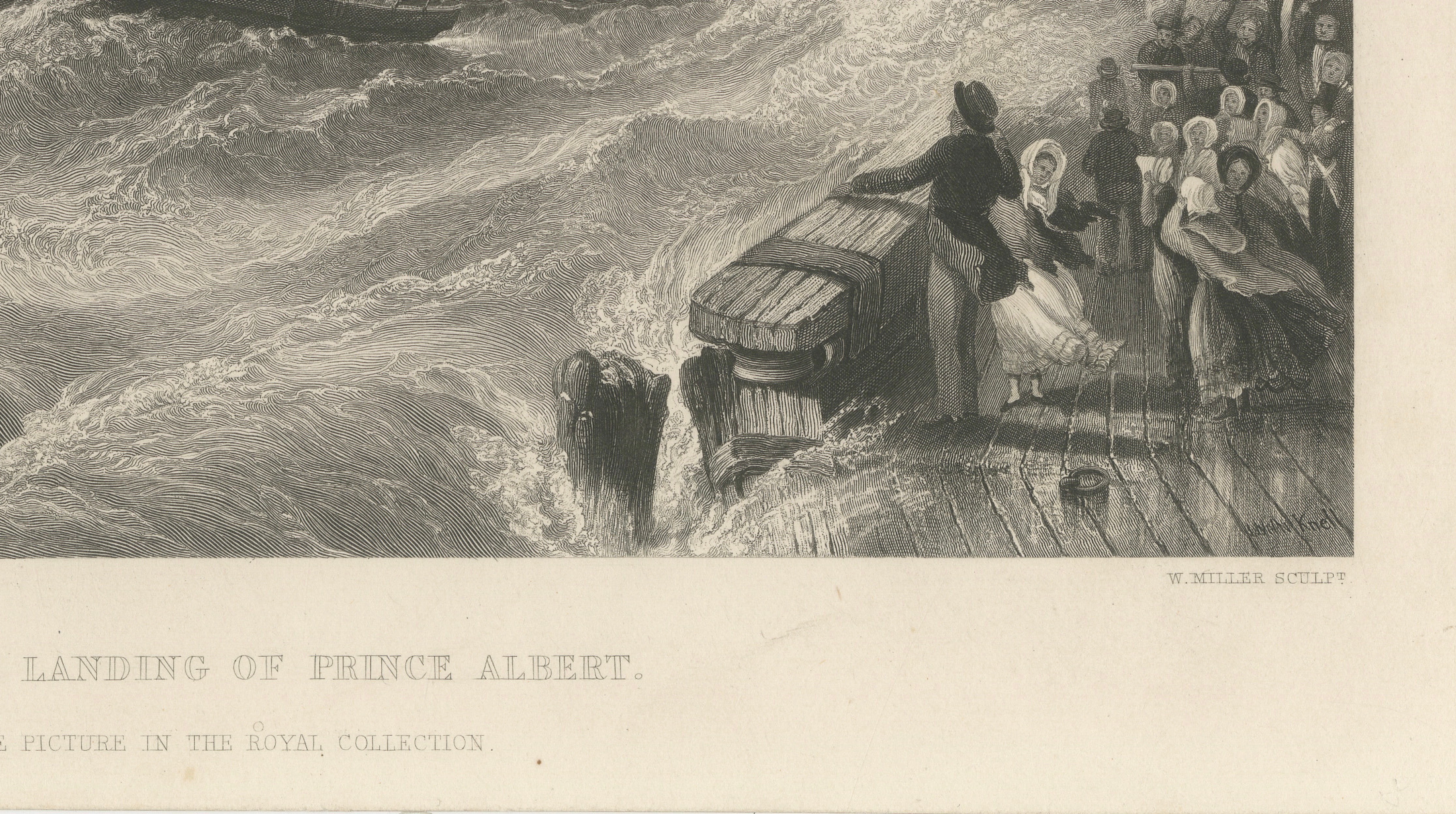 Prince Albert Landing at Dover – Royal Maritime Engraving, c.1840