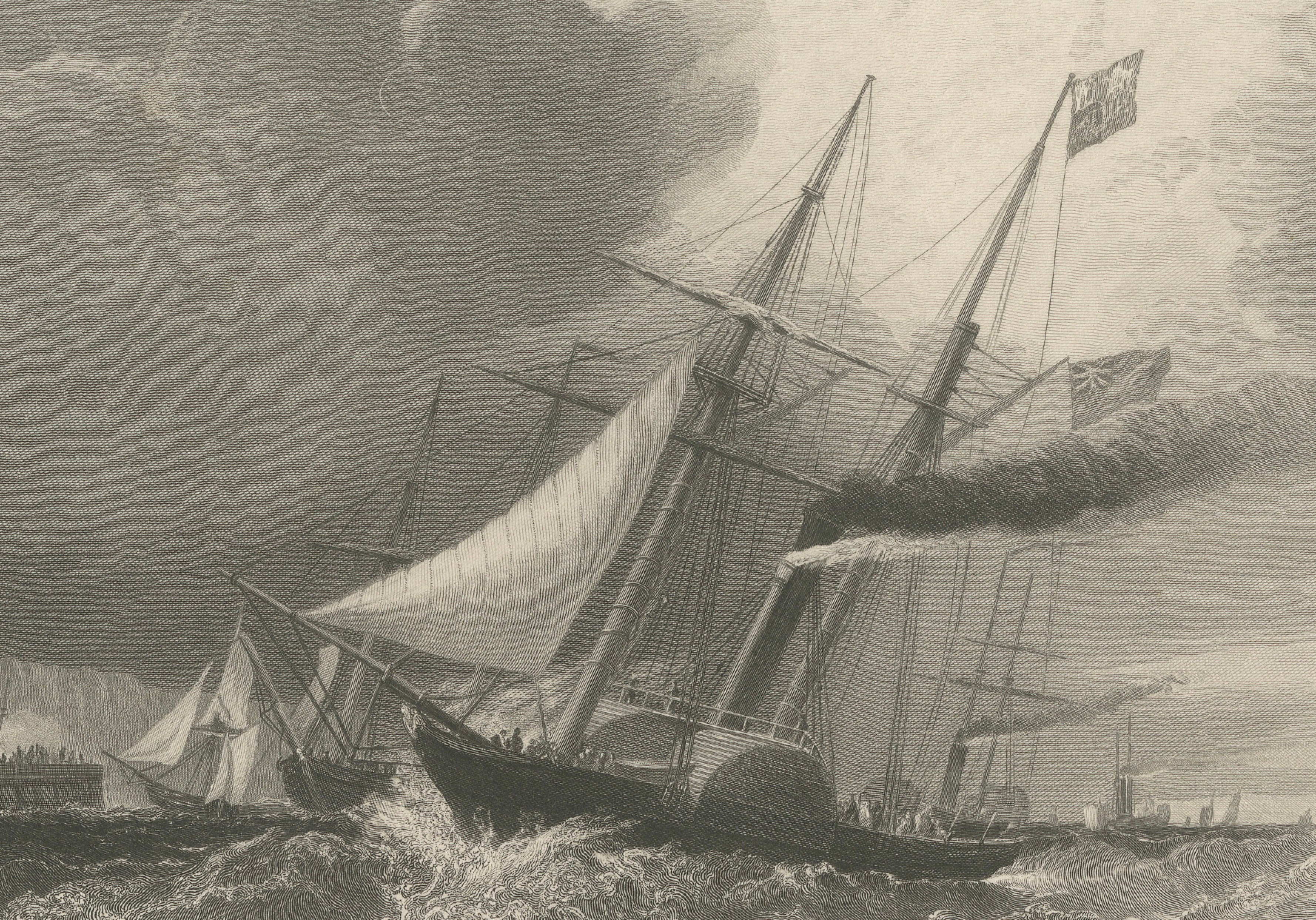 Prince Albert Landing at Dover – Royal Maritime Engraving, c.1840