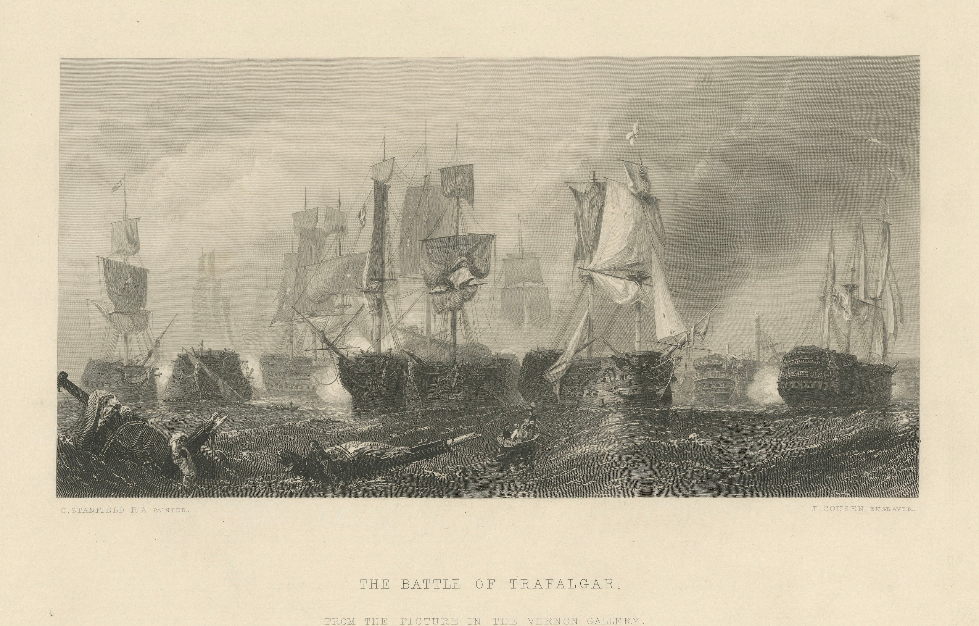 The Battle of Trafalgar, Admiral Nelson & British Fleet, 1805