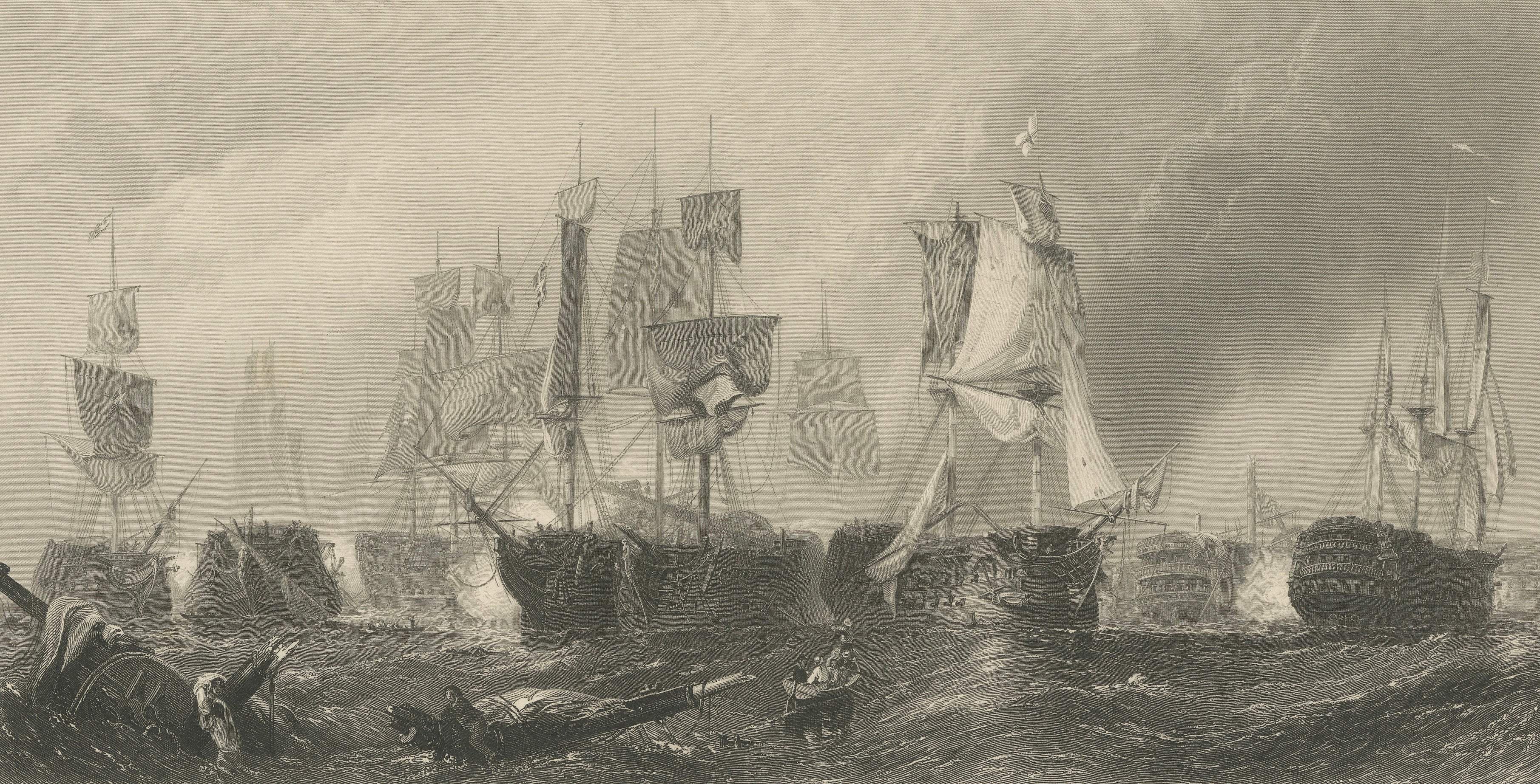 The Battle of Trafalgar, Admiral Nelson & British Fleet, 1805