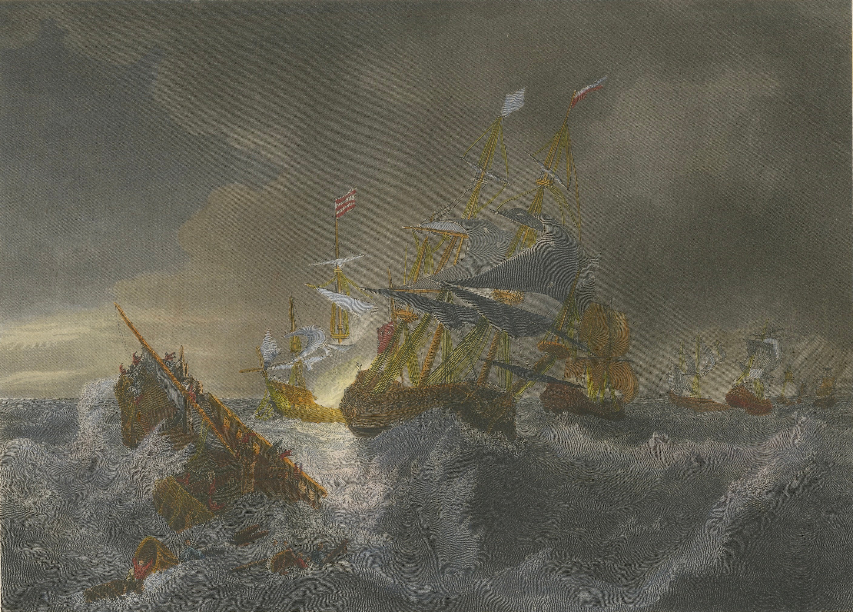 Battle in the North Sea at Calais after Théodore Gudin, c.1845