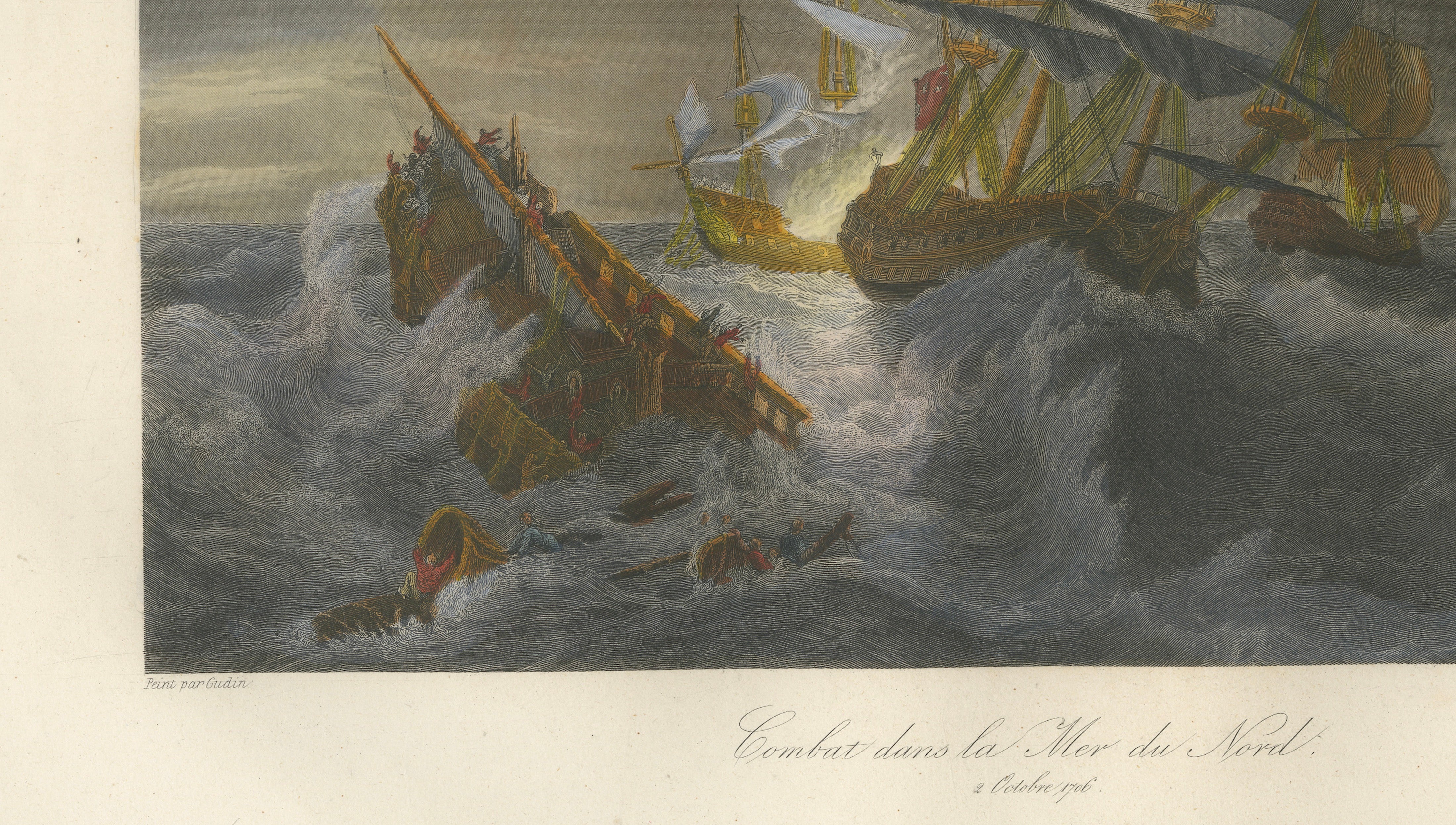 Battle in the North Sea at Calais after Théodore Gudin, c.1845