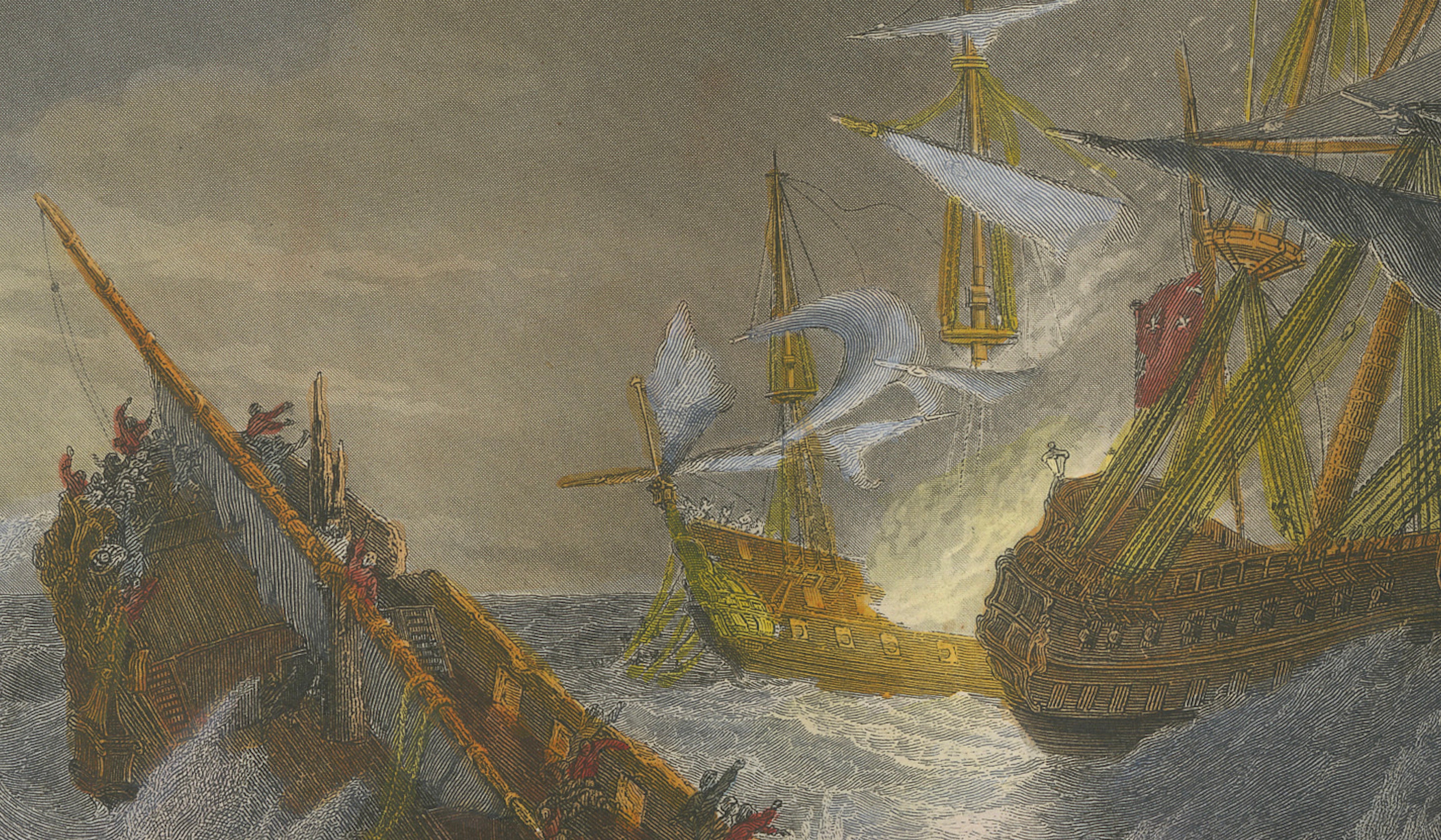 Battle in the North Sea at Calais after Théodore Gudin, c.1845