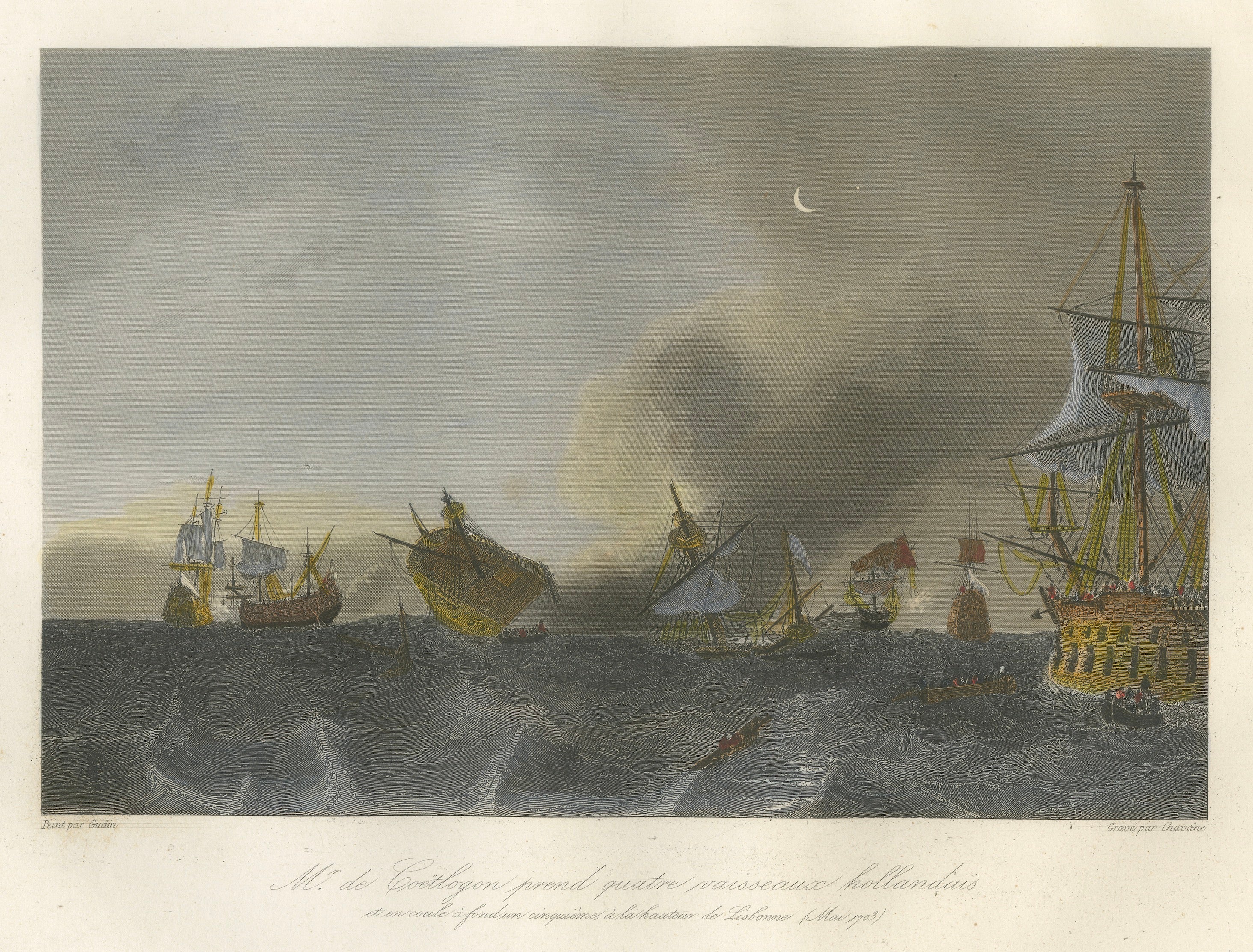 Coëtlogon Captures Four Dutch Warships off Lisbon, 1839