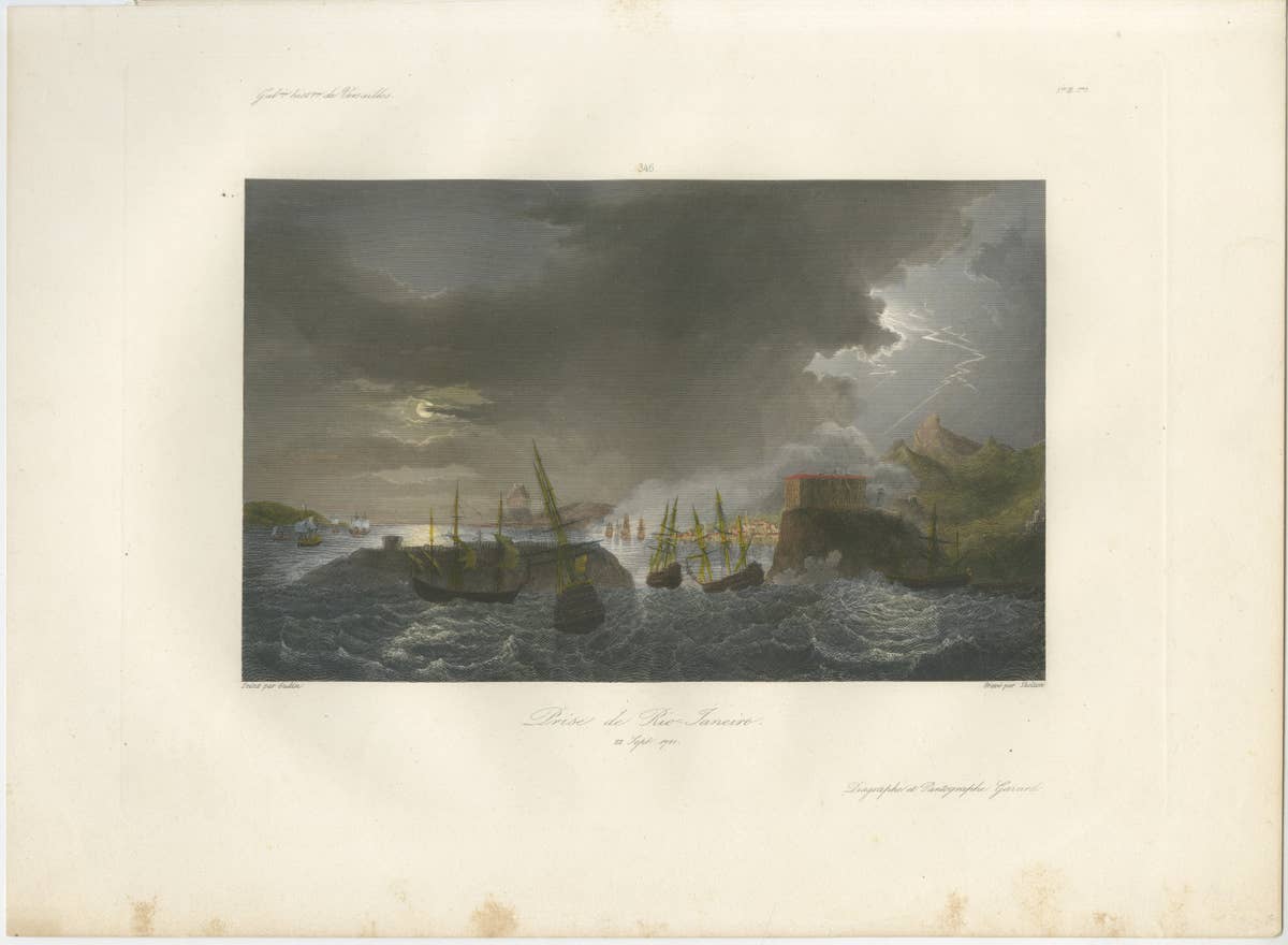 French Capture of Rio de Janeiro by Duguay-Trouin, 1838