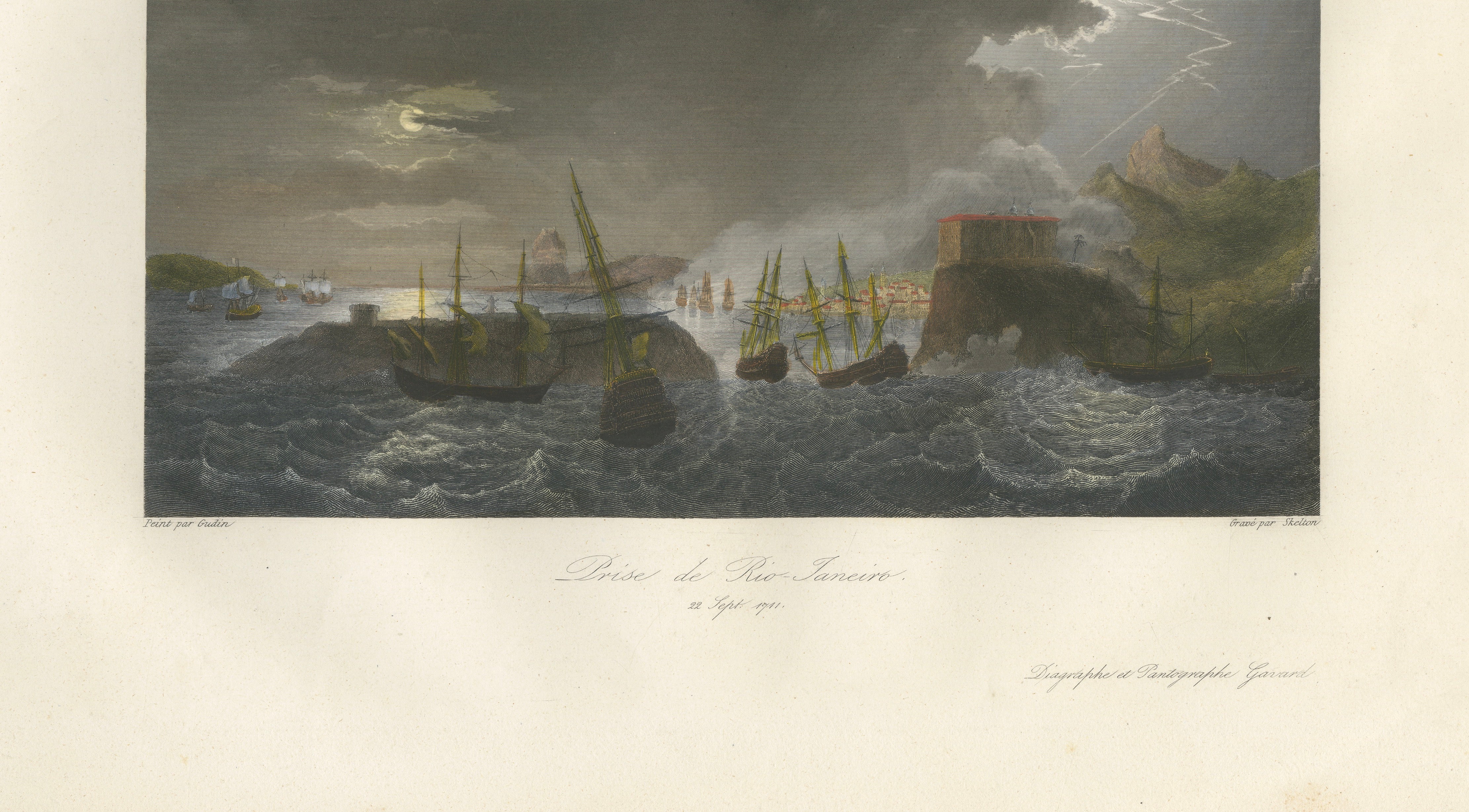 French Capture of Rio de Janeiro by Duguay-Trouin, 1838