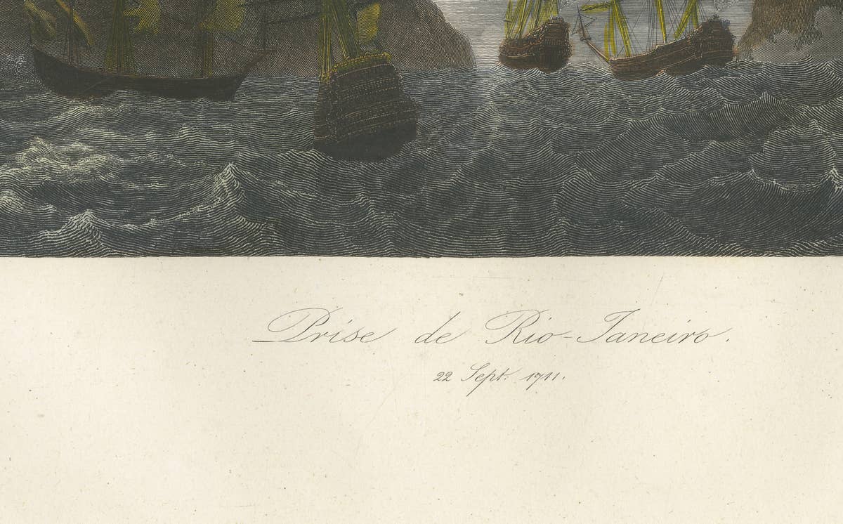 French Capture of Rio de Janeiro by Duguay-Trouin, 1838