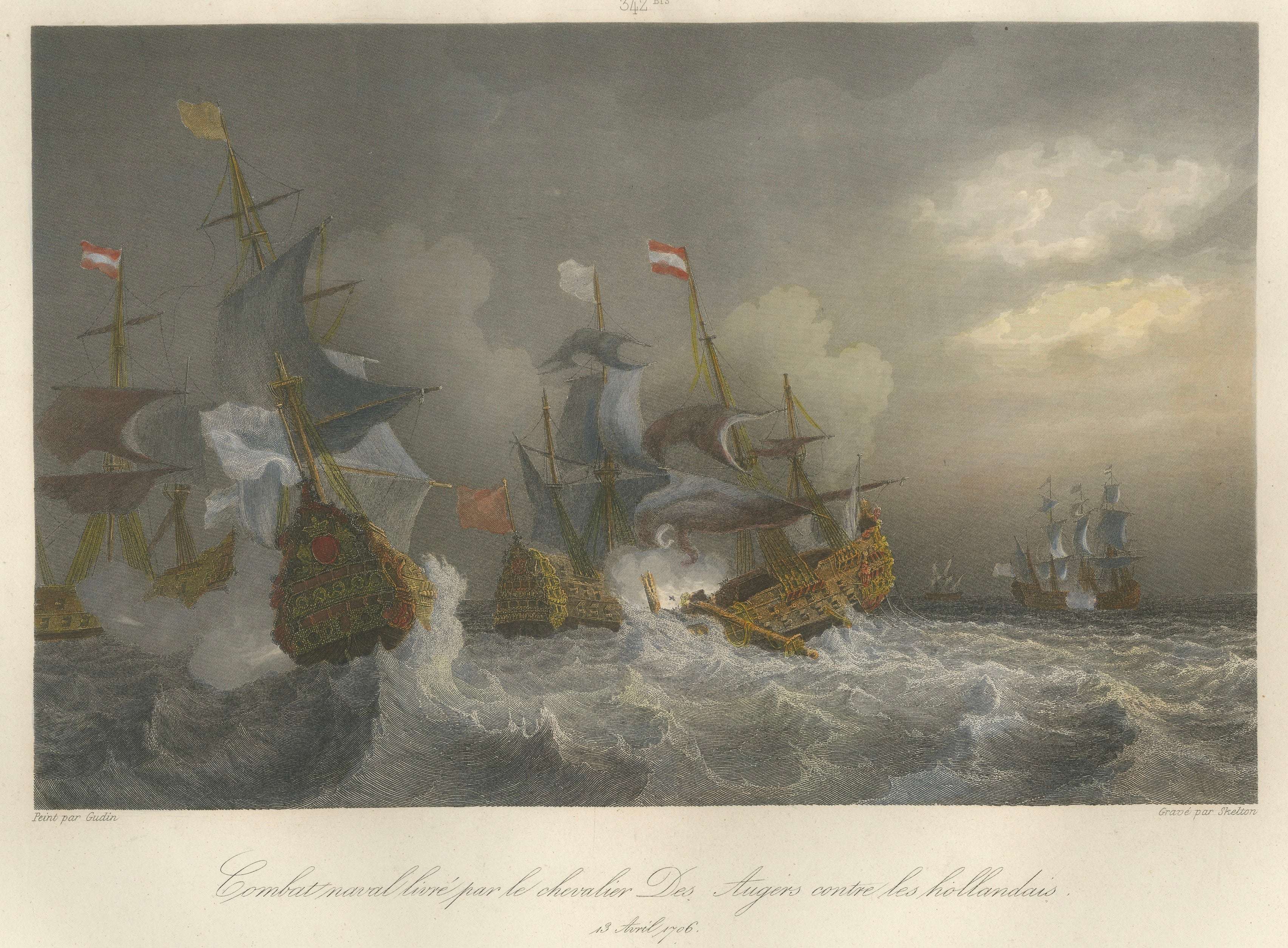 Chevalier Des Augers Fighting the Dutch after Gudin, c.1840