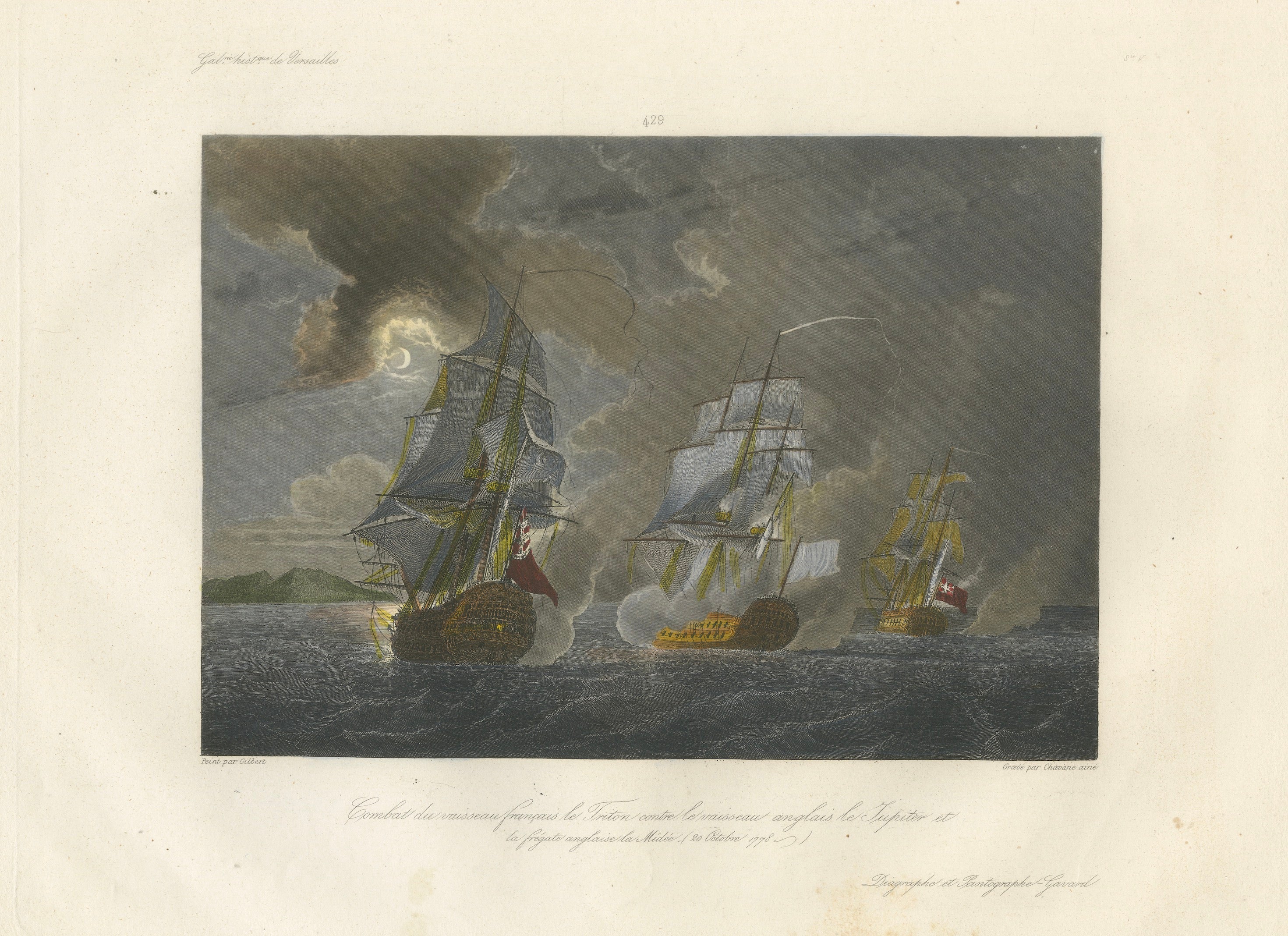 French Triton Fighting HMS Jupiter and Medea after Gudin, c.1840