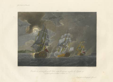 French Triton Fighting HMS Jupiter and Medea after Gudin, c.1840