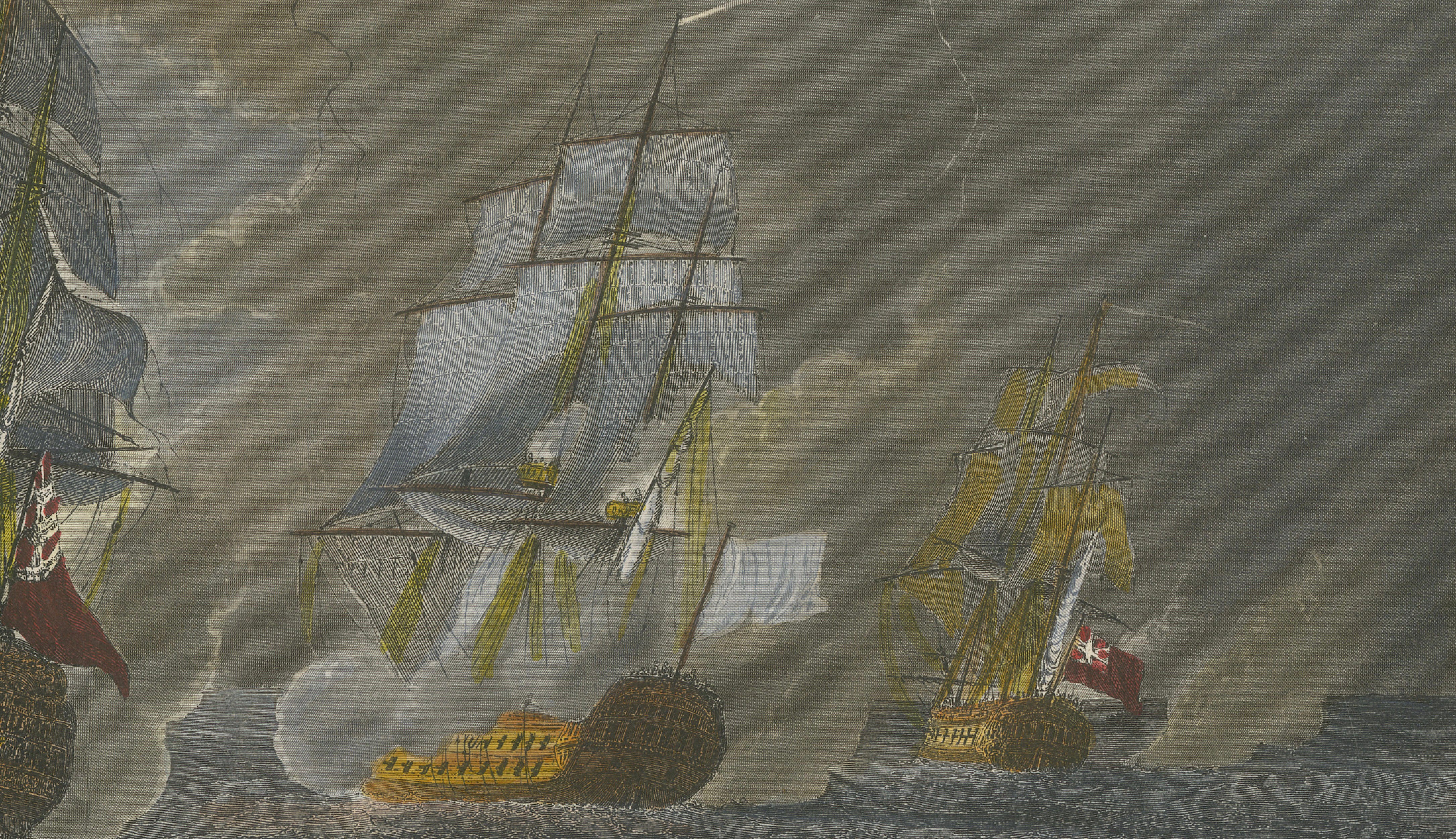French Triton Fighting HMS Jupiter and Medea after Gudin, c.1840