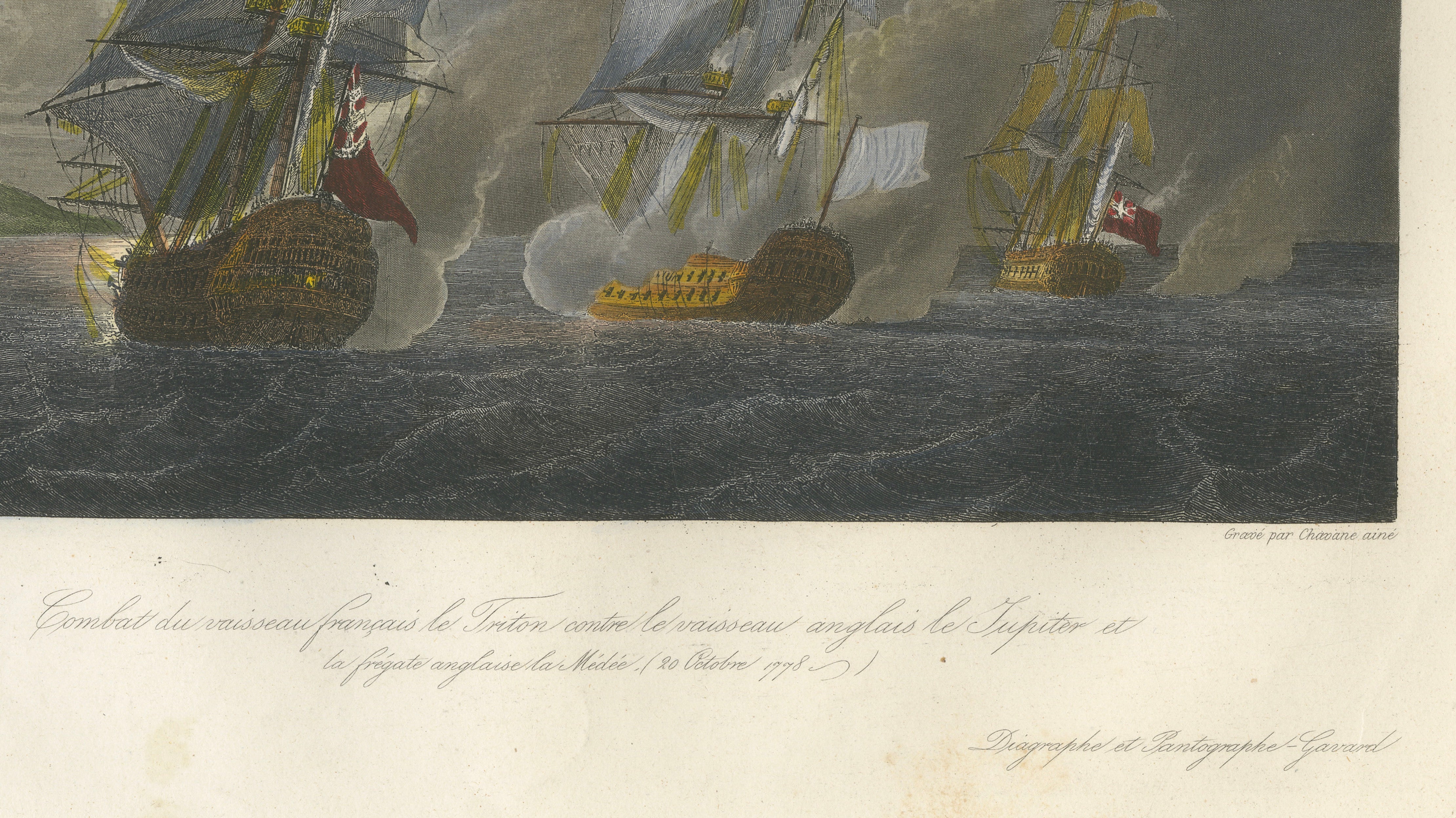 French Triton Fighting HMS Jupiter and Medea after Gudin, c.1840