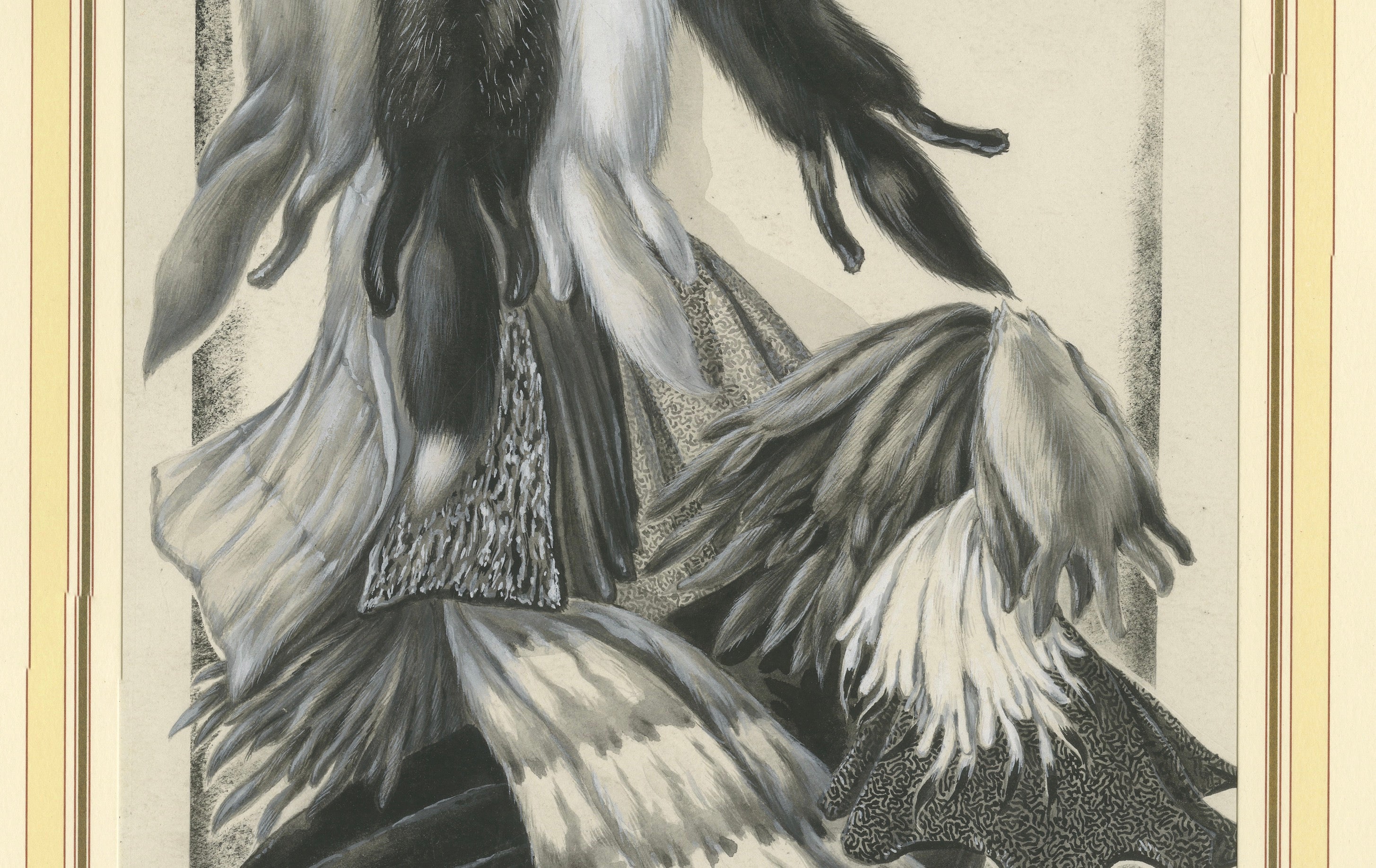 French Art Nouveau Fashion Design of Fur Pelts and Trimmings, c. 1910