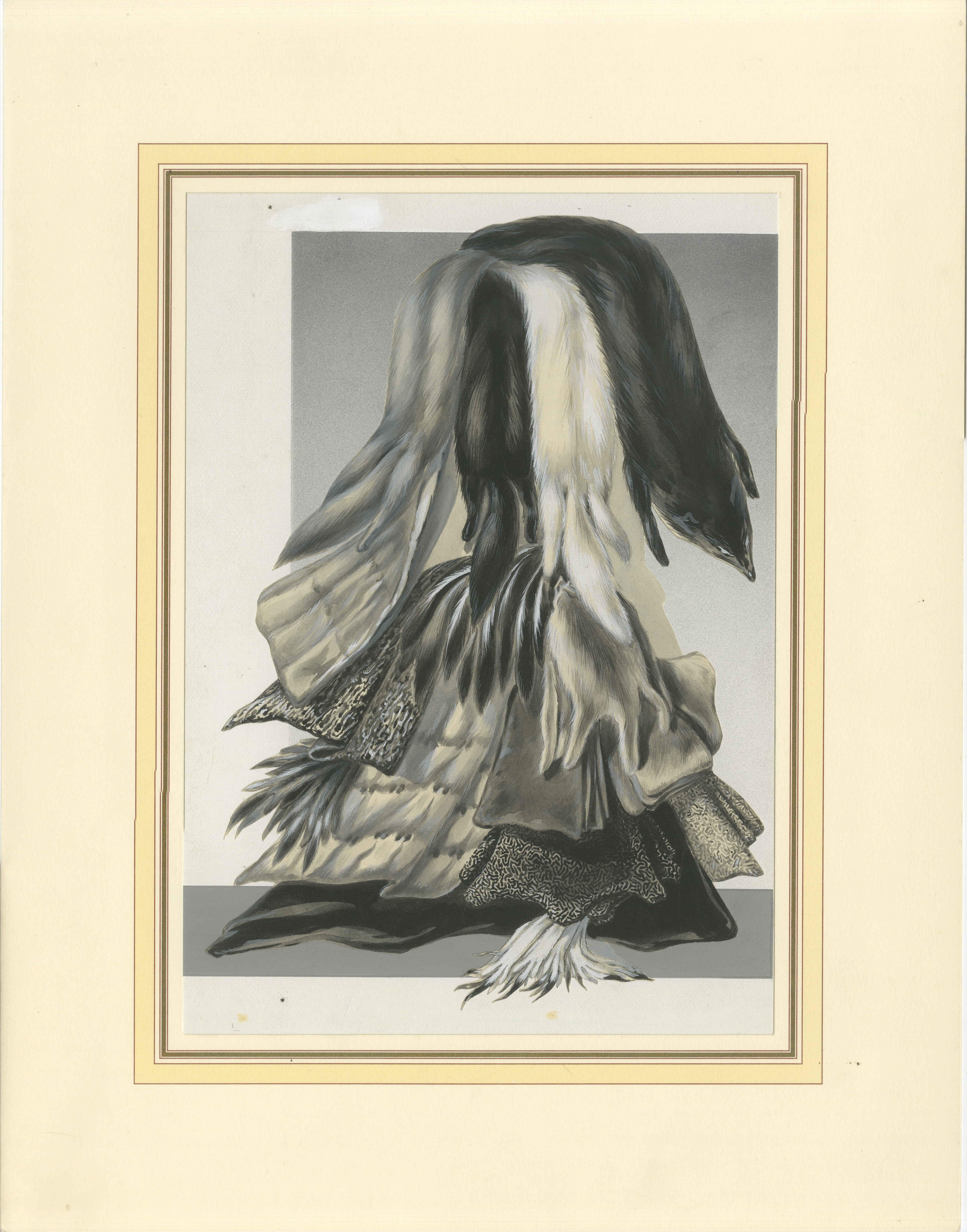 French Art Nouveau Fashion Design of Fur Pelts and Trimmings, c.1910