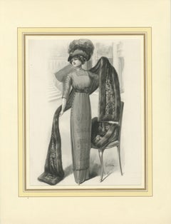 Ferdinand-Léon Ménétrier French Belle Époque Fur Fashion Design, c.1910