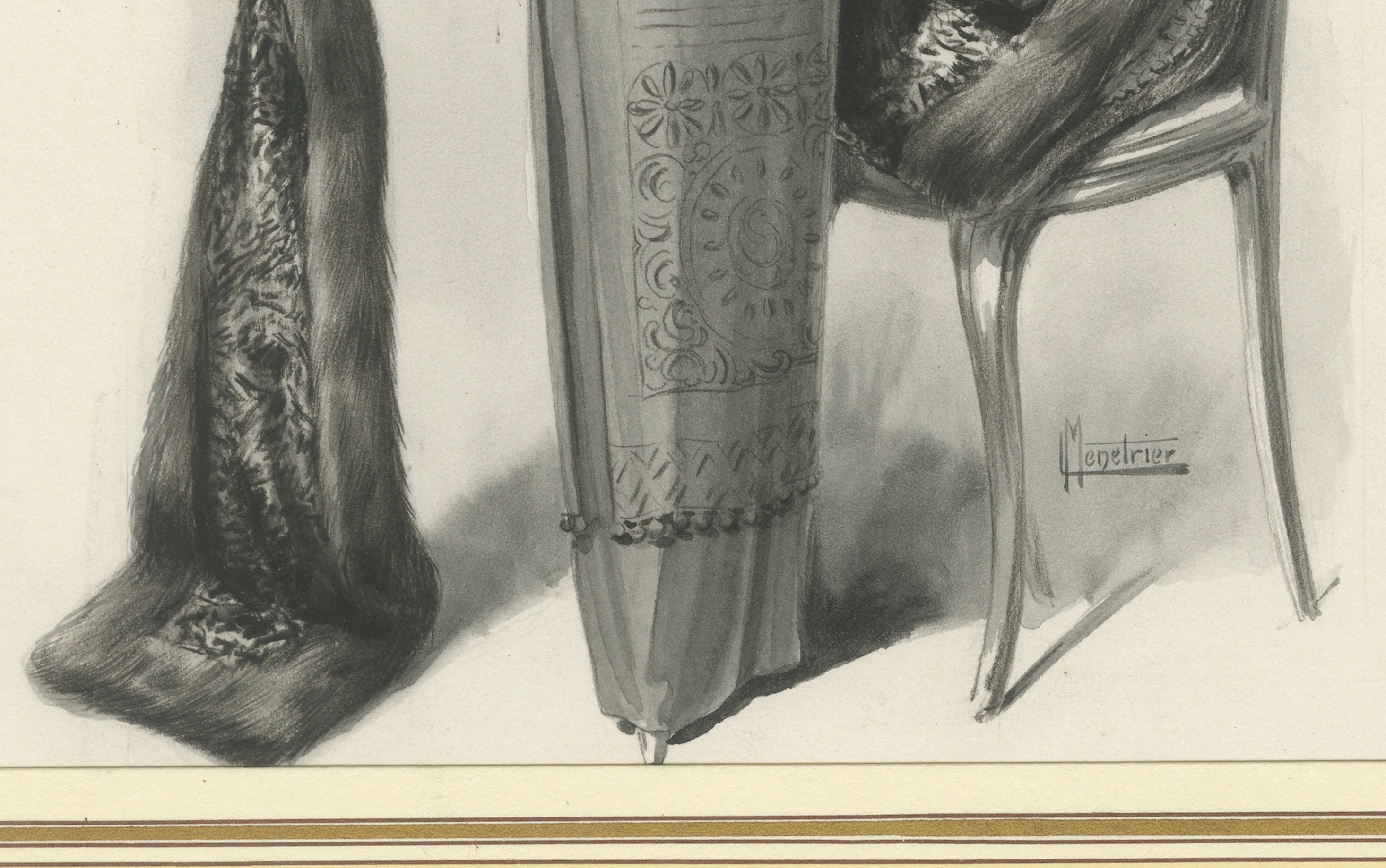 Ferdinand-Léon Ménétrier French Belle Époque Fur Fashion Design, c.1910