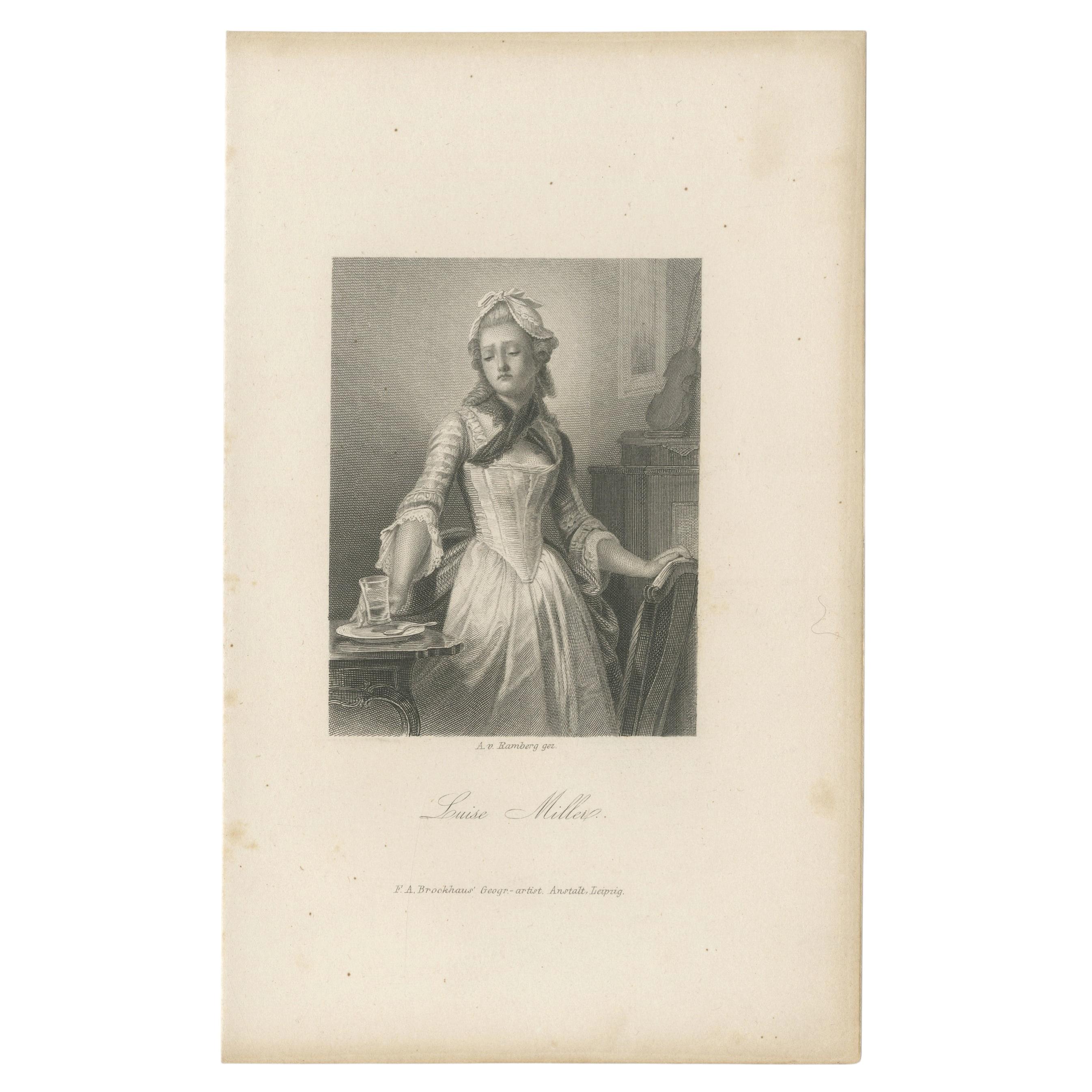 Luise Miller, Schiller’s Kabale und Liebe – German Steel Engraving, 1859