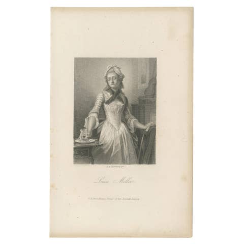 Luise Miller, Schiller’s Kabale und Liebe – German Steel Engraving, 1859