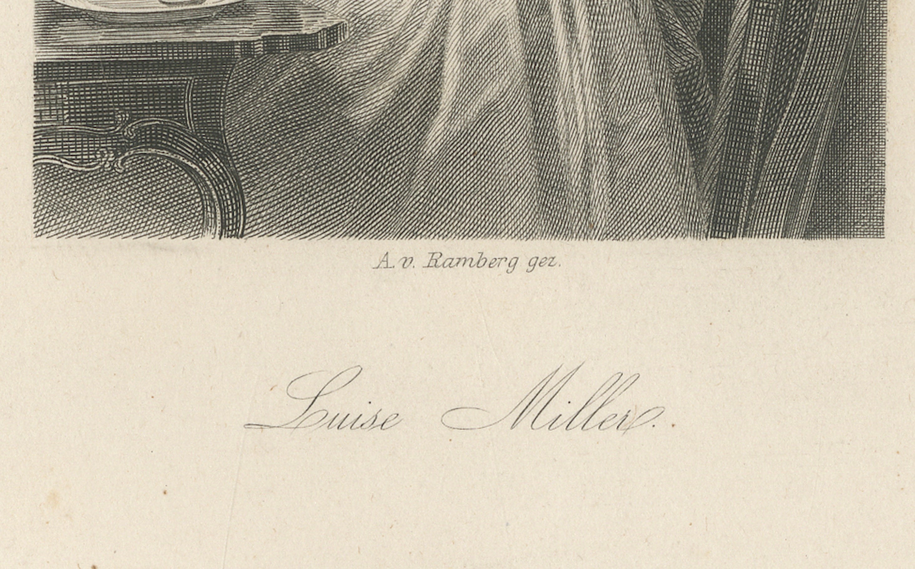Luise Miller, Schiller’s Kabale und Liebe – German Steel Engraving, 1859