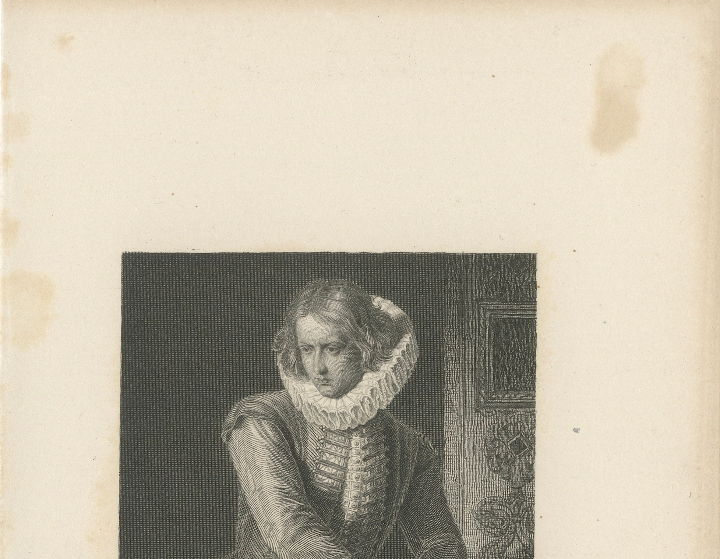 Don Carlos from Schiller’s Tragedy – German Steel Engraving, 1859