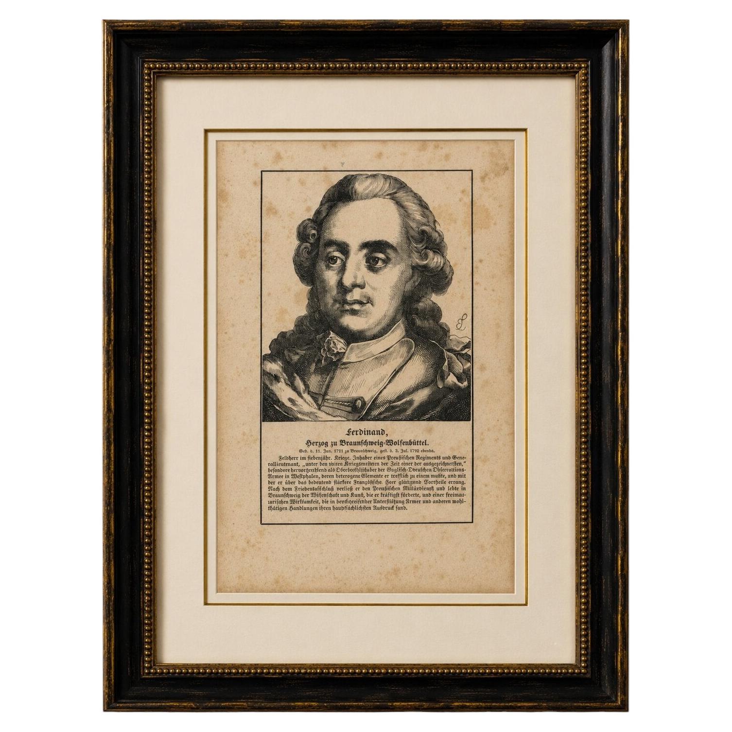 Ferdinand, duque de Brunswick – Grabado militar alemán, h. 1800