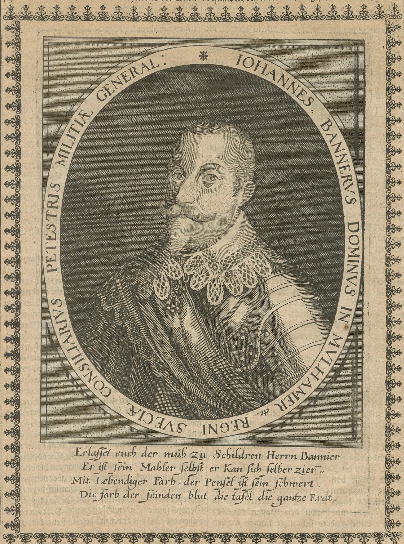 Johann Banér, Swedish General of the Thirty Years’ War – Engraving, 1640