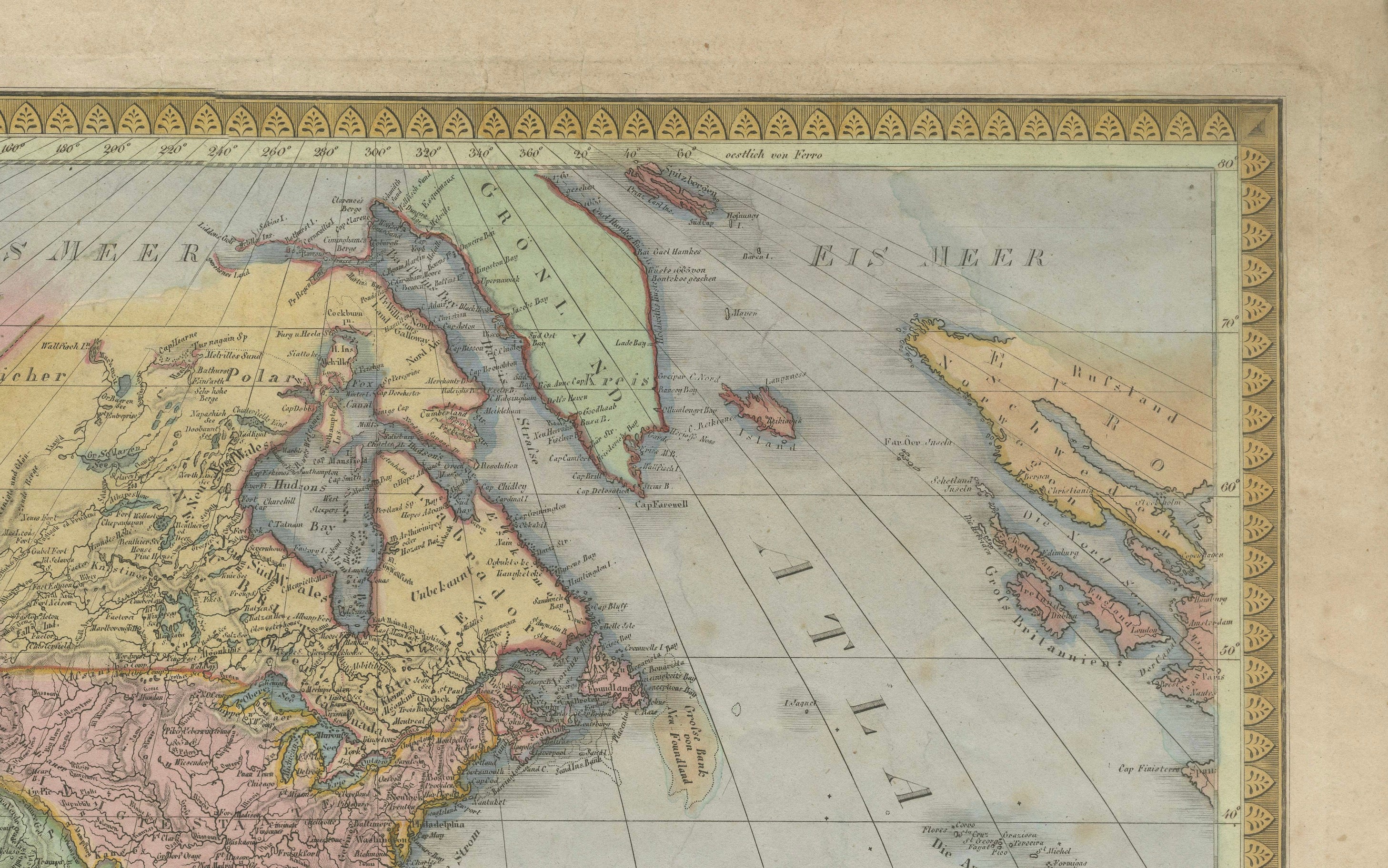 Large Antique Map of North & South America by Weiland, 1826