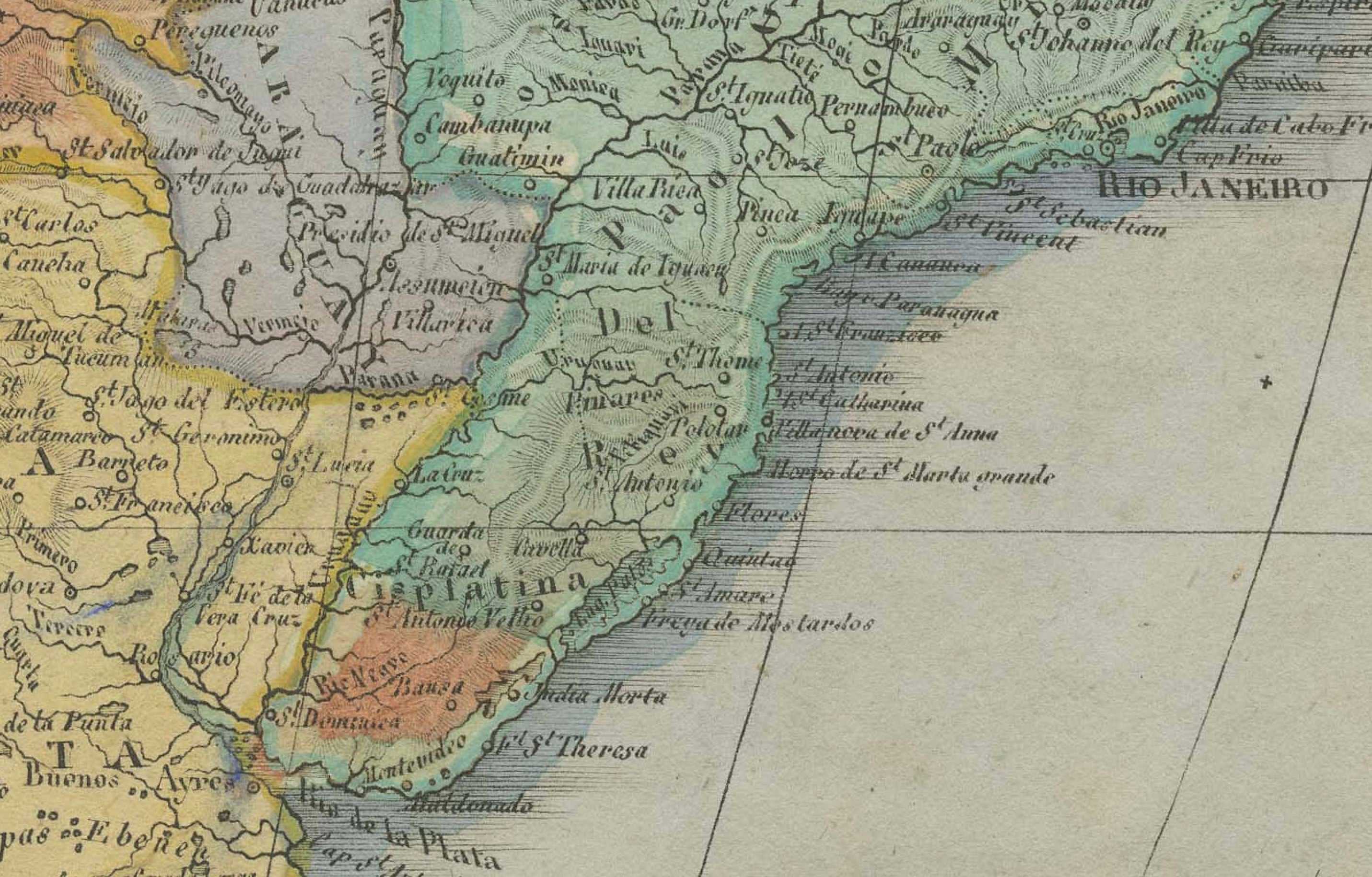 Large Antique Map of North & South America by Weiland, 1826