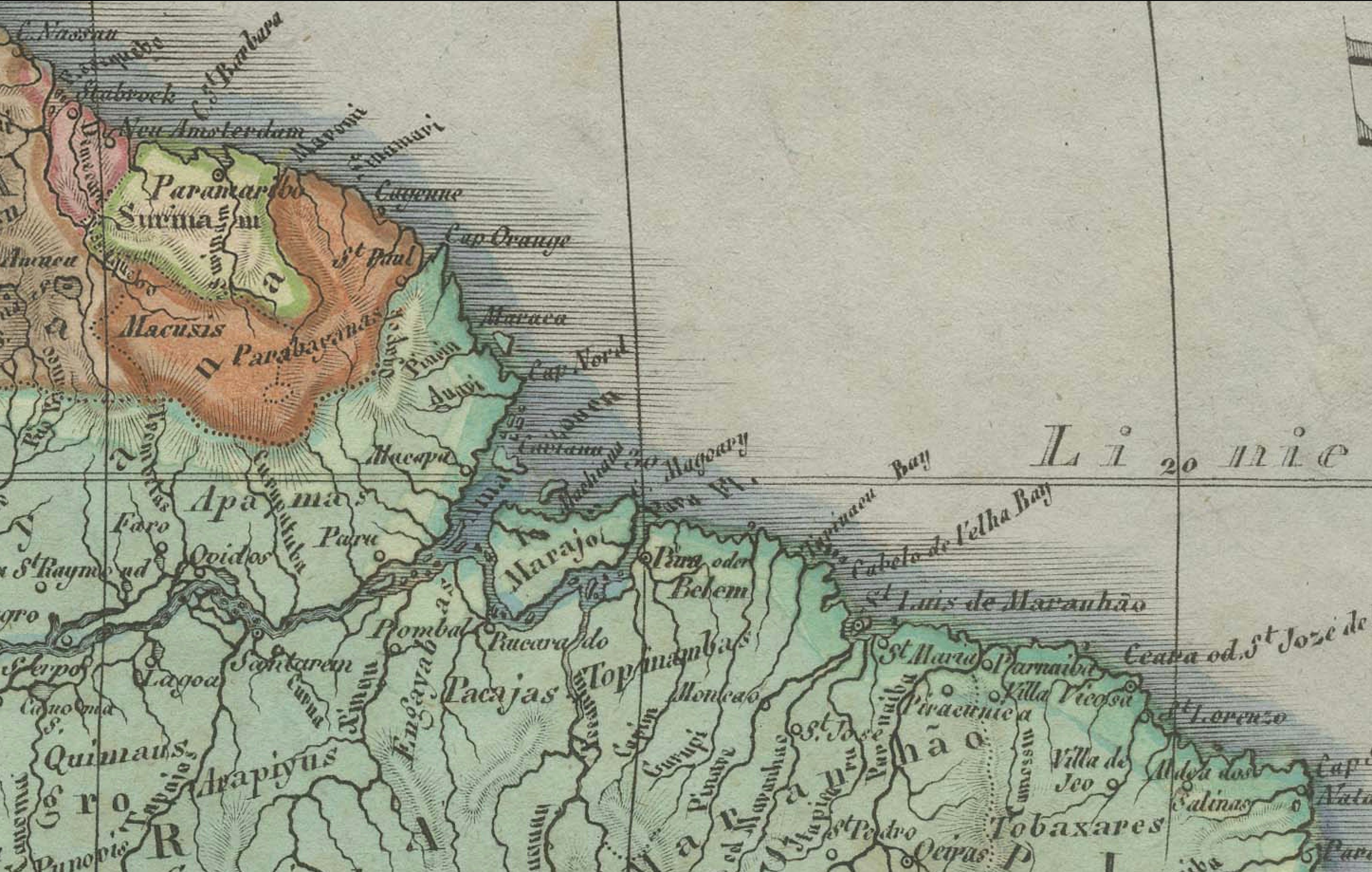 Large Antique Map of North & South America by Weiland, 1826